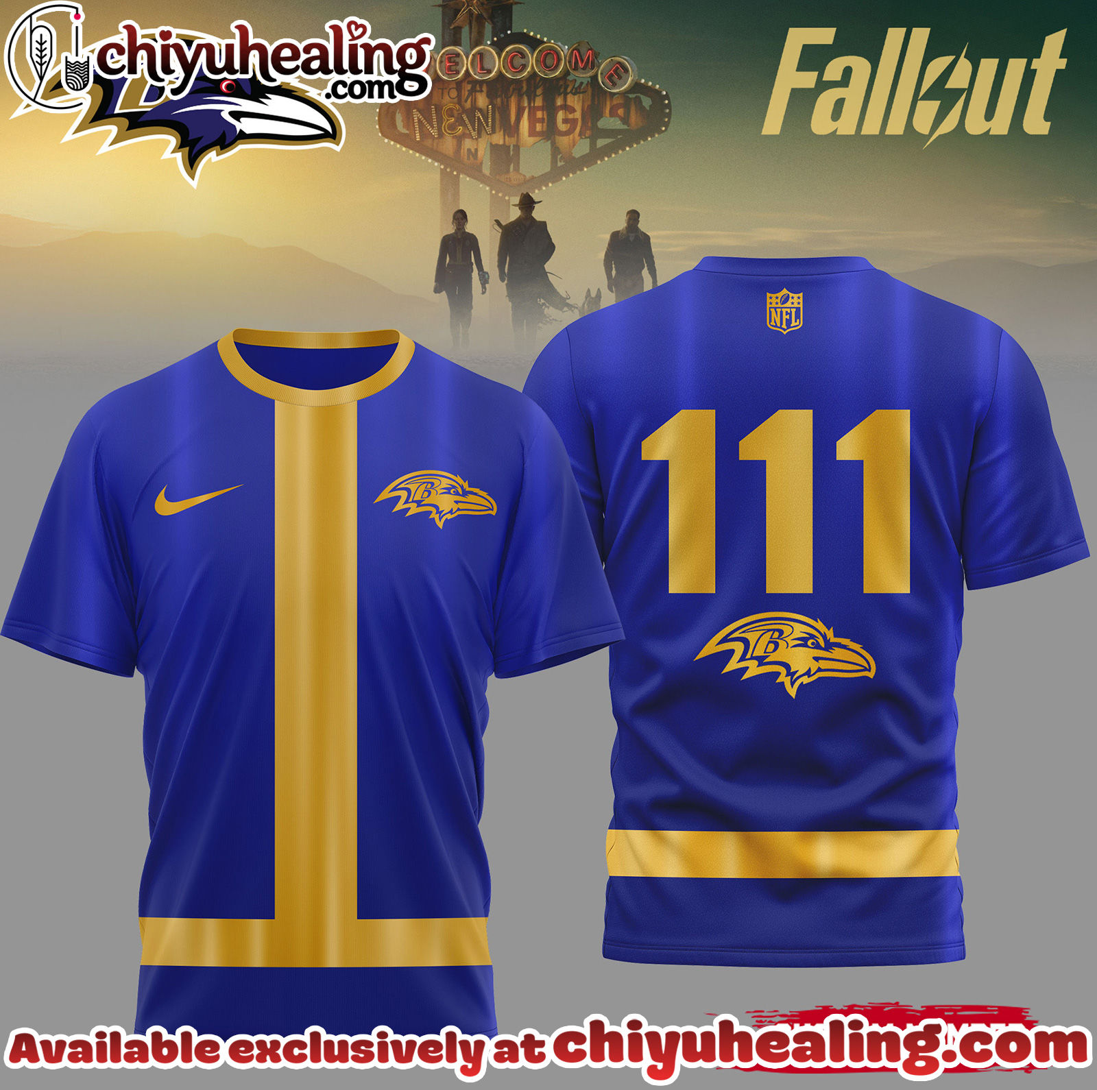 Baltimore Ravens Premium NFL Fallout 3D Shirt, Hoodie, Sweatshirt