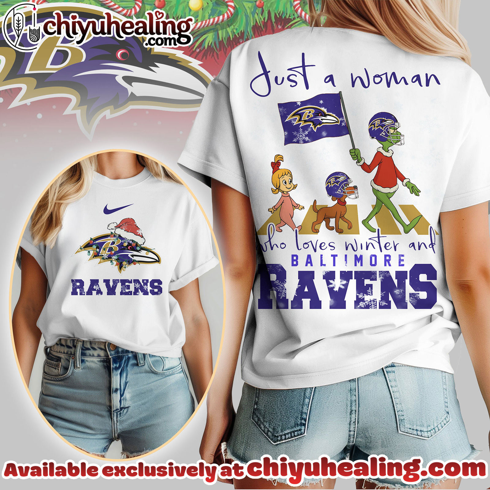 Baltimore Ravens Premium NFL Just A Woman Who Loves Winter 3D Shirt, Hoodie, Sweatshirt, All Team NFL