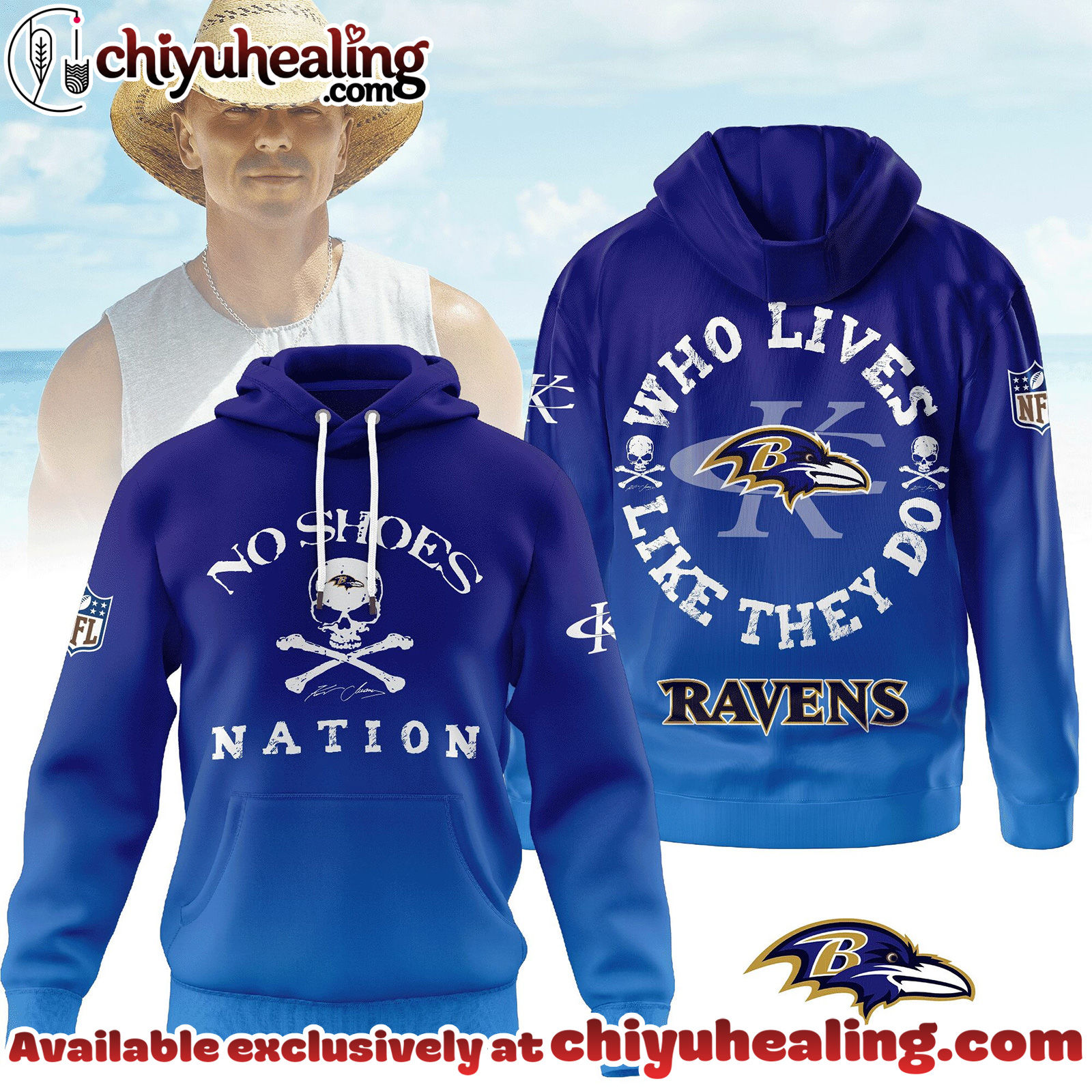 Baltimore Ravens Premium NFL Kenny Chesney Who Lives Like They Do Tshirt, Sweatshirt, Hoodie NY