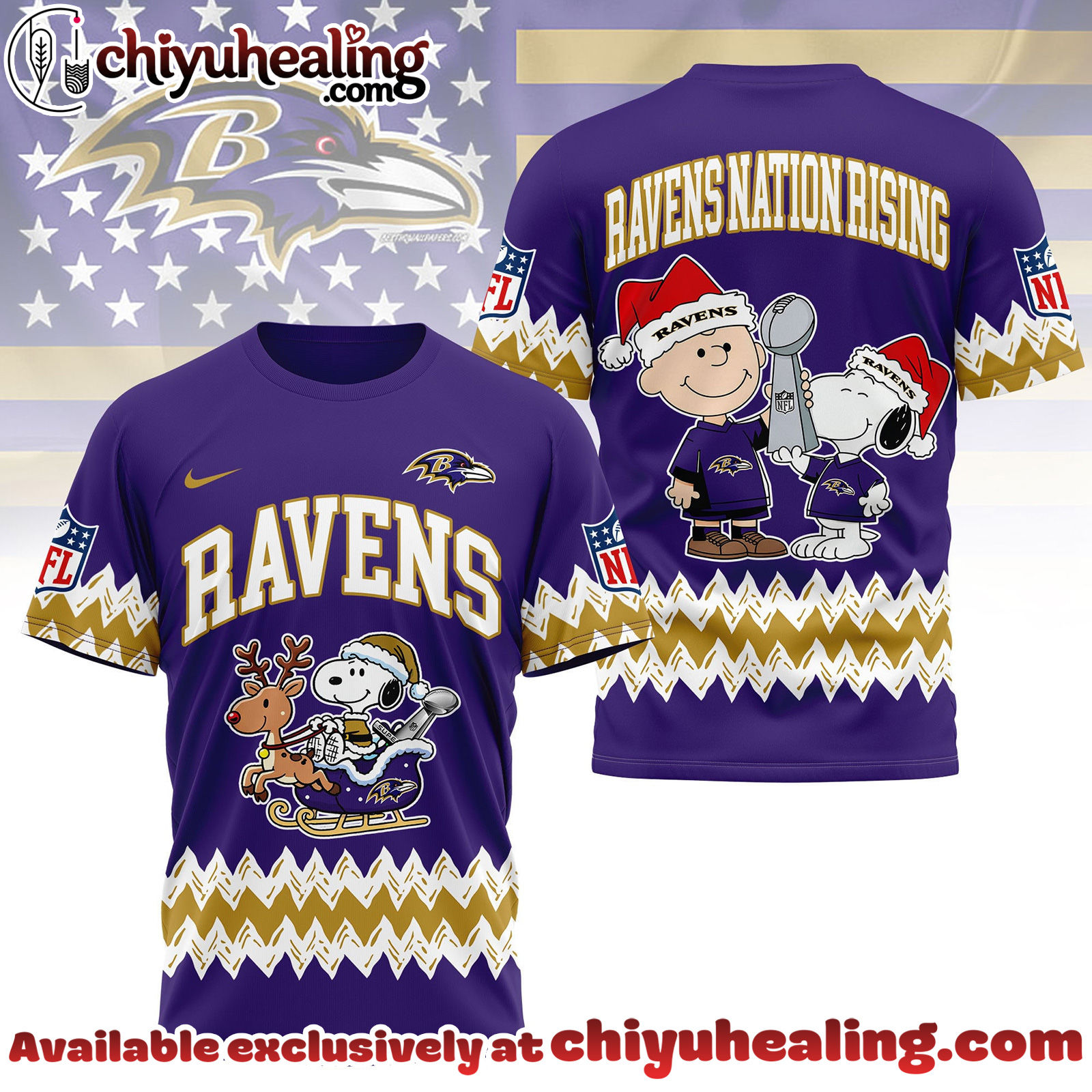 Baltimore Ravens Premium NFL Snoopy Super Bowl Holiday 3D Shirt, Hoodie, Sweatshirt