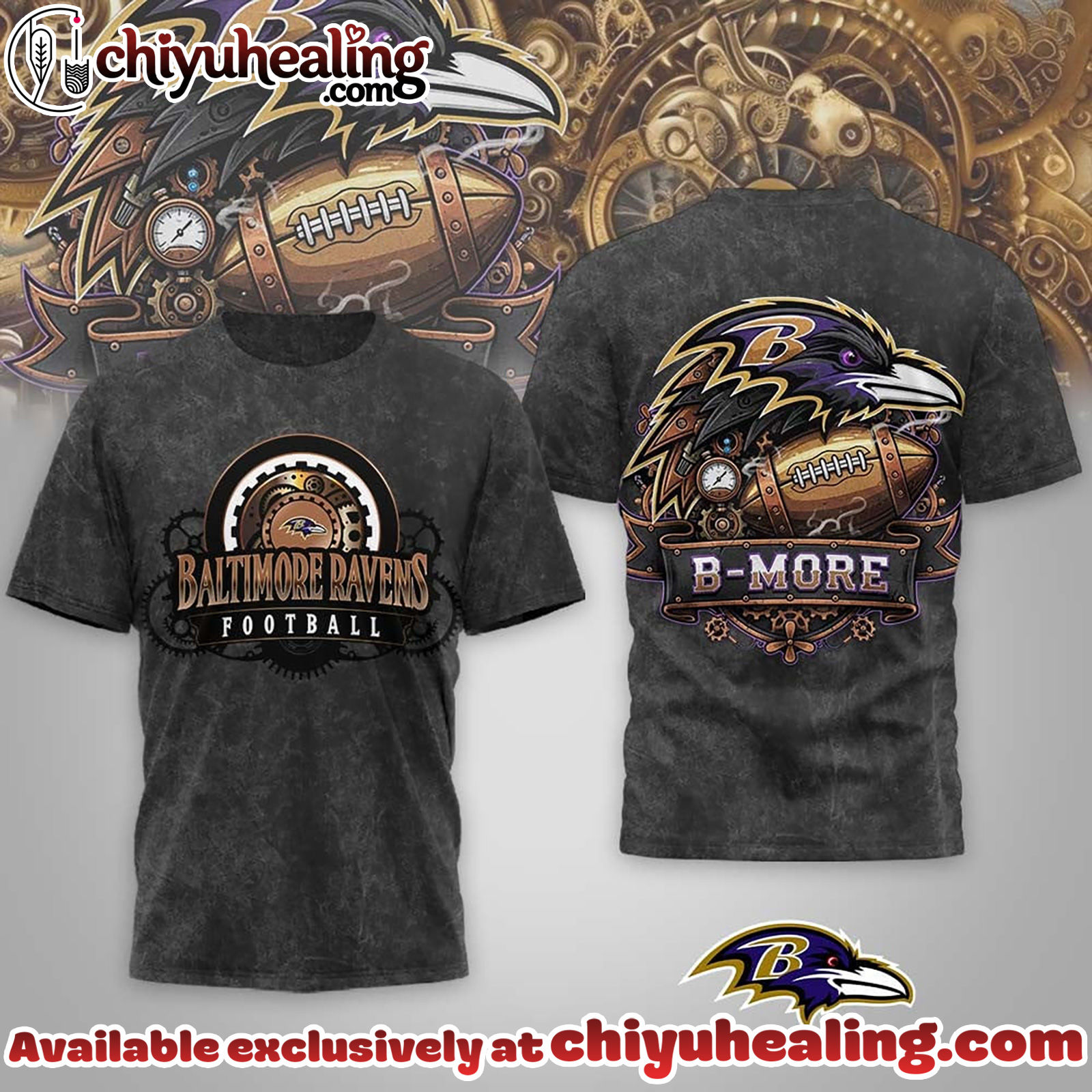 Baltimore Ravens Premium NFL Steampunk T-shirt