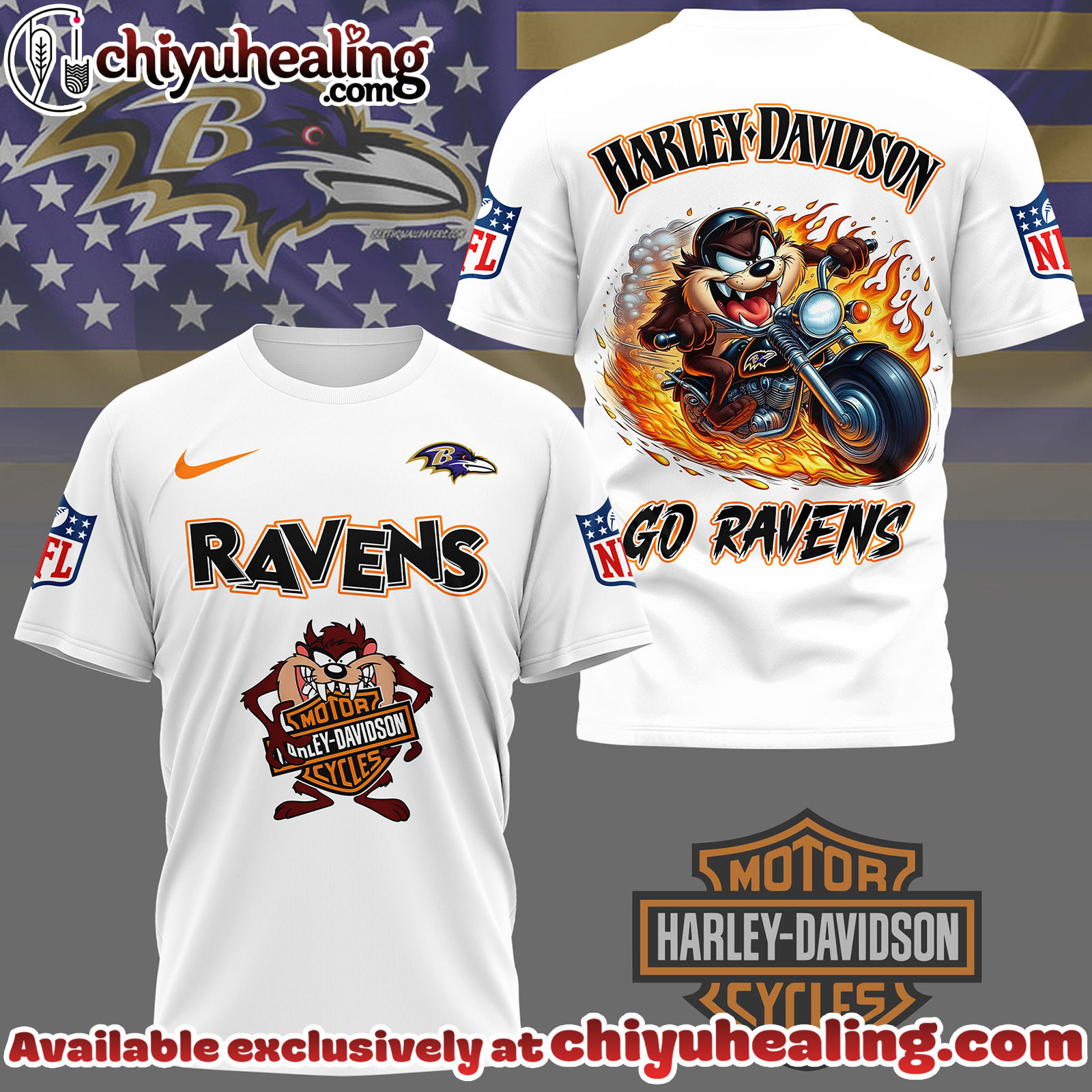 Baltimore Ravens Premium NFL Taz Looney Tunes 3D Shirt, Hoodie, Sweatshirt, All Team NFL