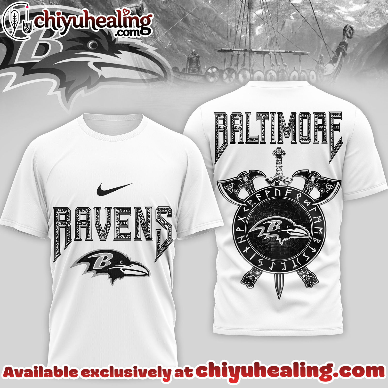 Baltimore Ravens Premium NFL Viking 3D Shirt, Hoodie, Sweatshirt