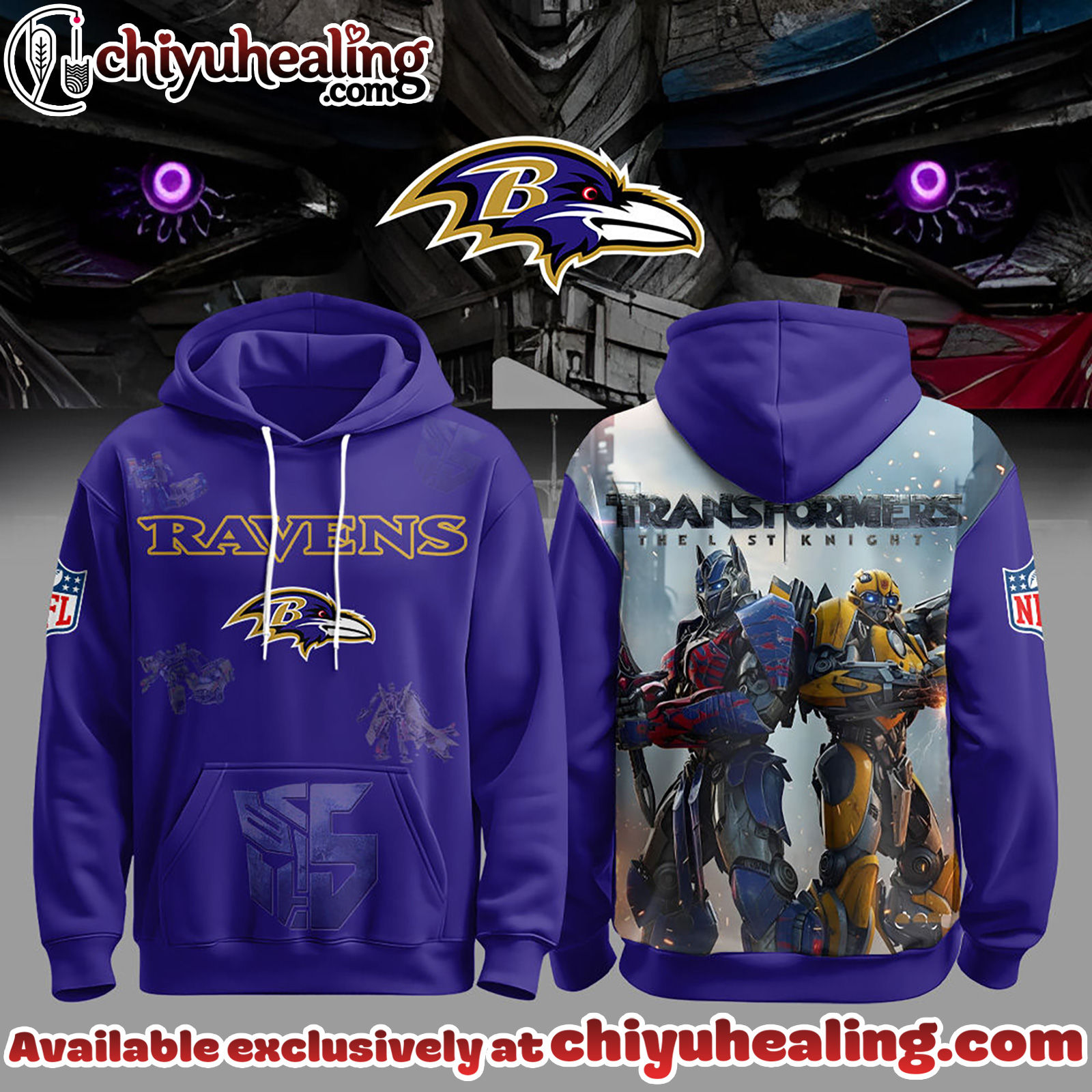 Baltimore Ravens x Transformers Hoodie, T-Shirt, Sweatshirt Limited Edition Drop