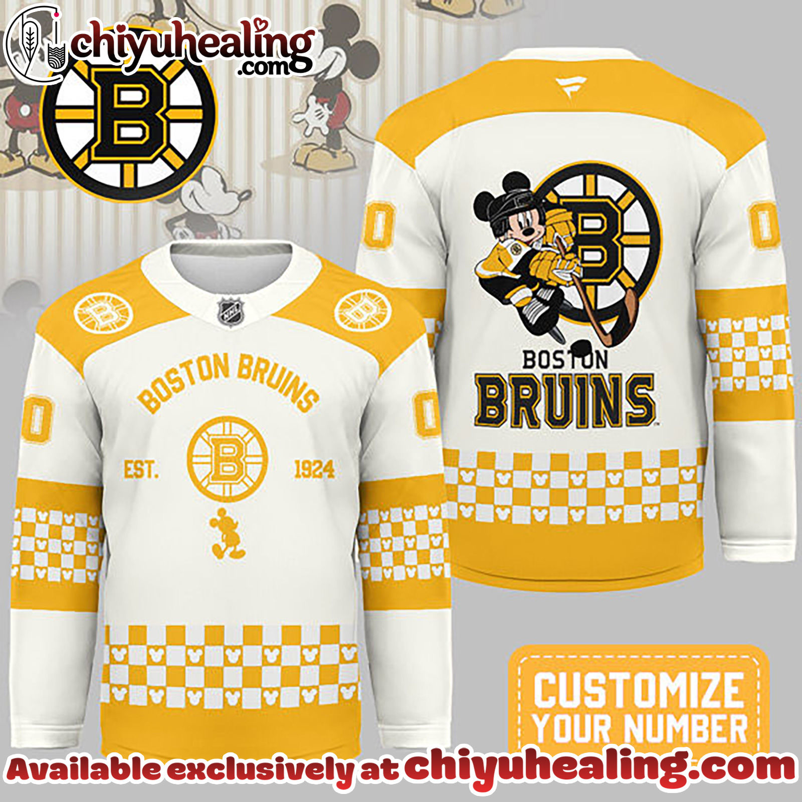 Boston Bruins Premium NHL Disney Game Day Hockey Jersey