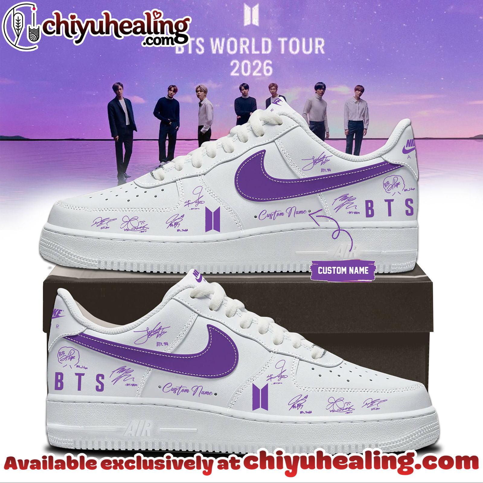 BTS Comeback World Tour 2026 Limited Edition Signature Air Force 1 - Ver 4