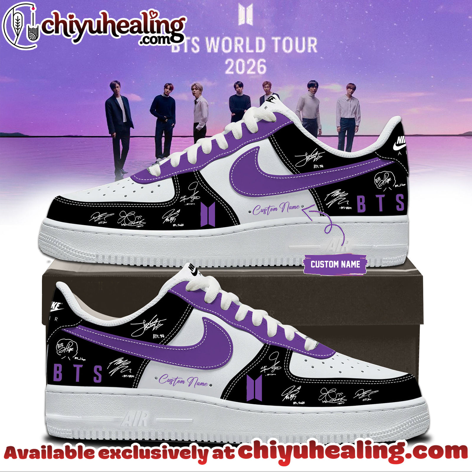 BTS Comeback World Tour 2026 Limited Edition Signature Air Force 1 - Ver 3