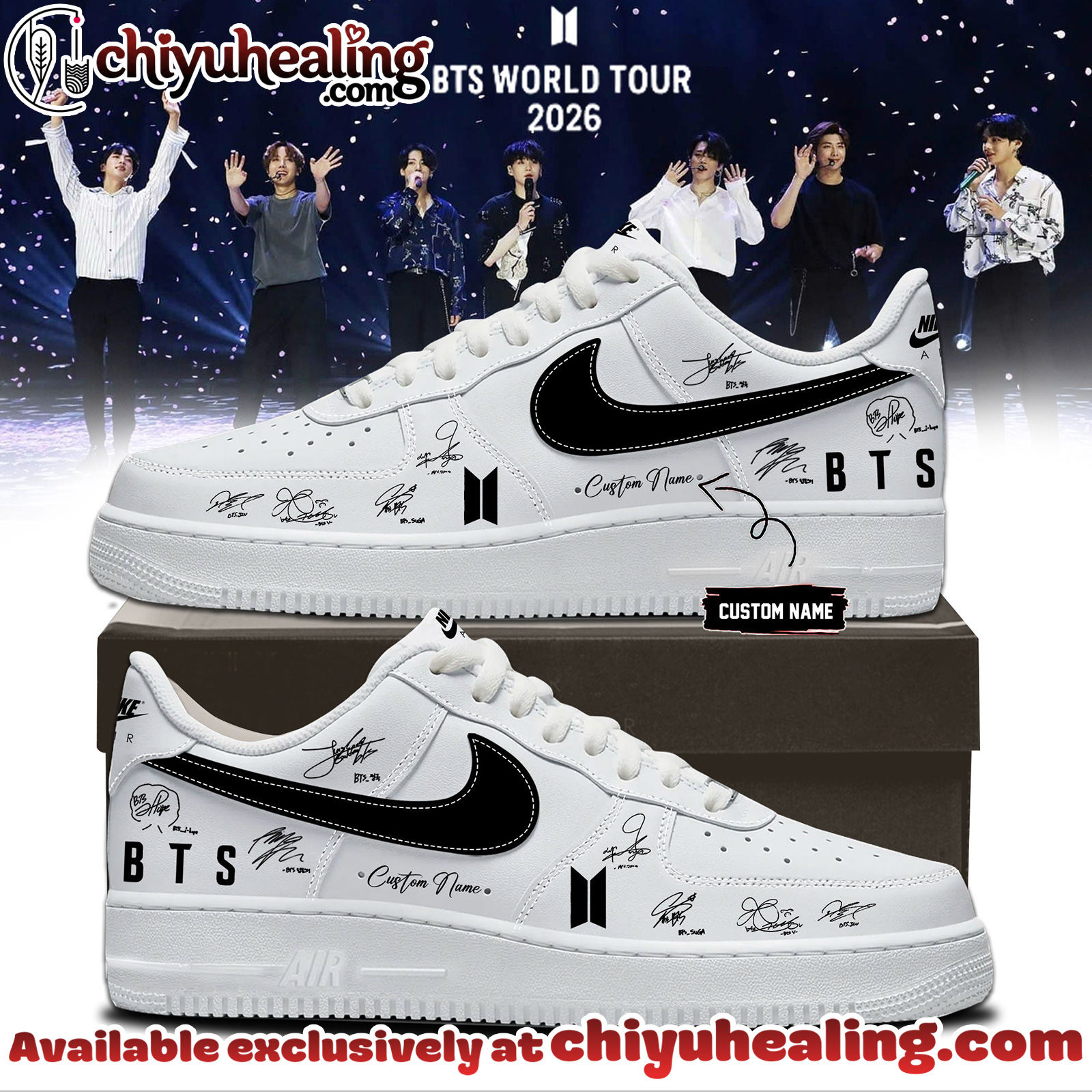 BTS Comeback World Tour 2026 Limited Edition Signature Air Force 1 - Ver 5