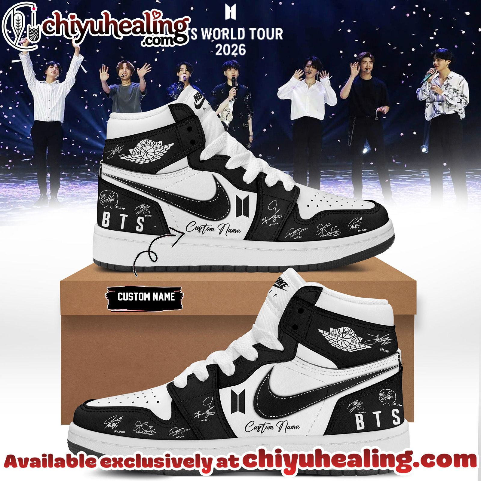 BTS Comeback World Tour 2026 Limited Edition Signature Air Jordan 1 - Ver 2