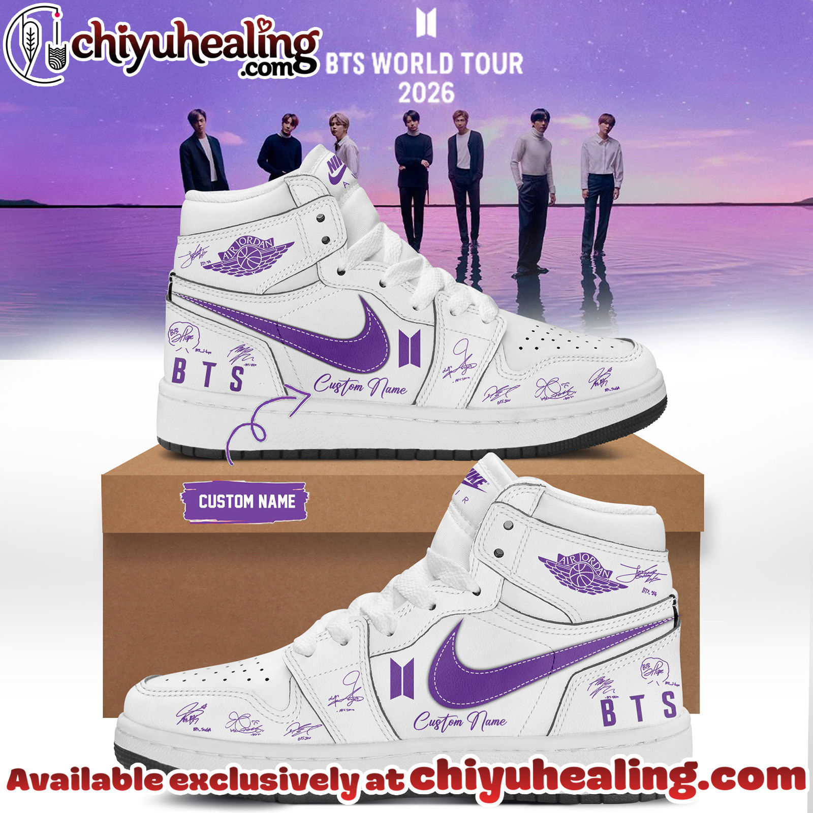 BTS Comeback World Tour 2026 Limited Edition Signature Air Jordan 1 - Ver 3