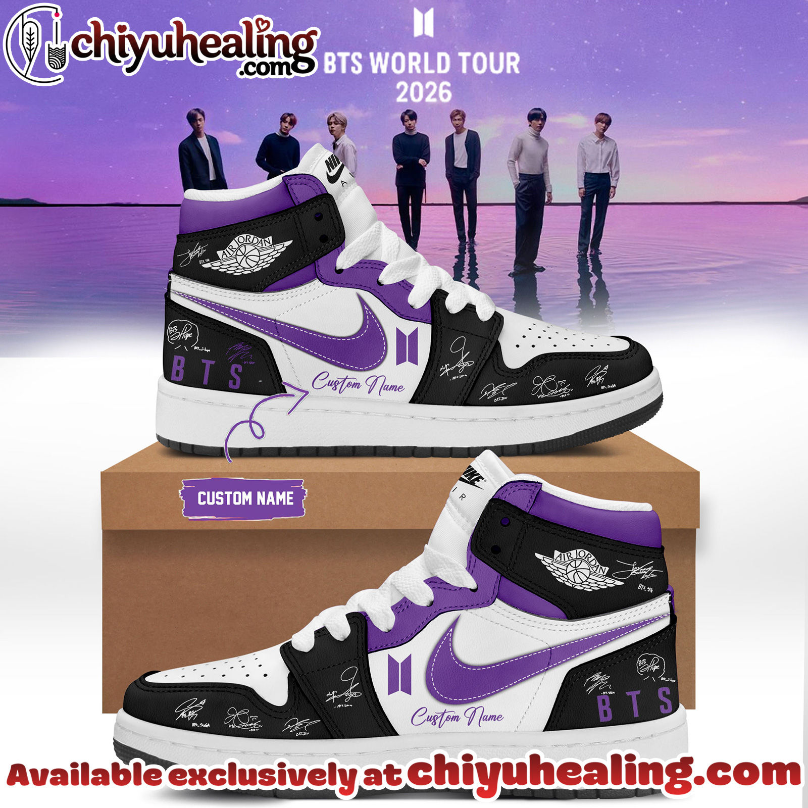 BTS Comeback World Tour 2026 Limited Edition Signature Air Jordan 1 - Ver 4