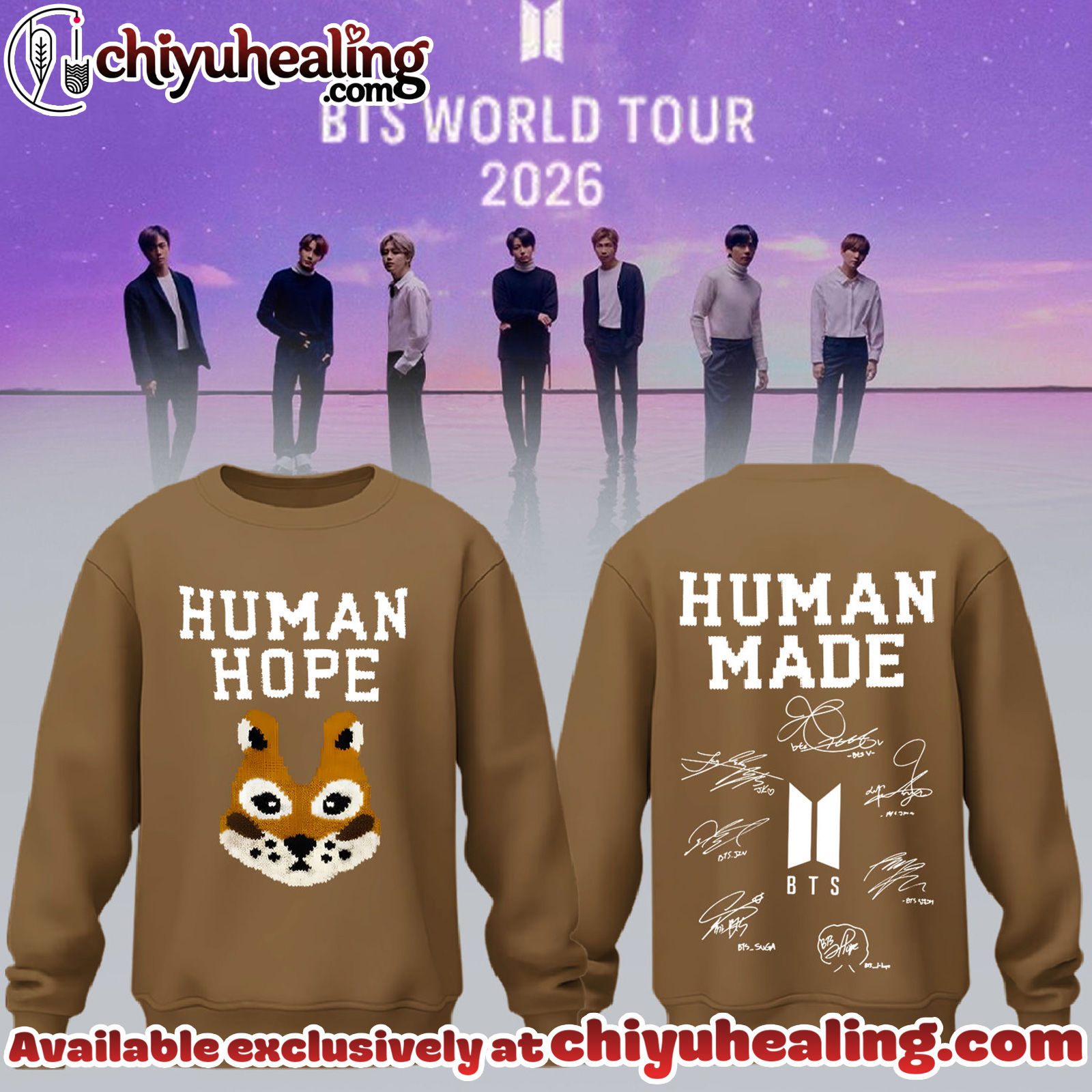 BTS Comeback World Tour 2026 Limited Edition Signature Sweatshirt - Ver 2