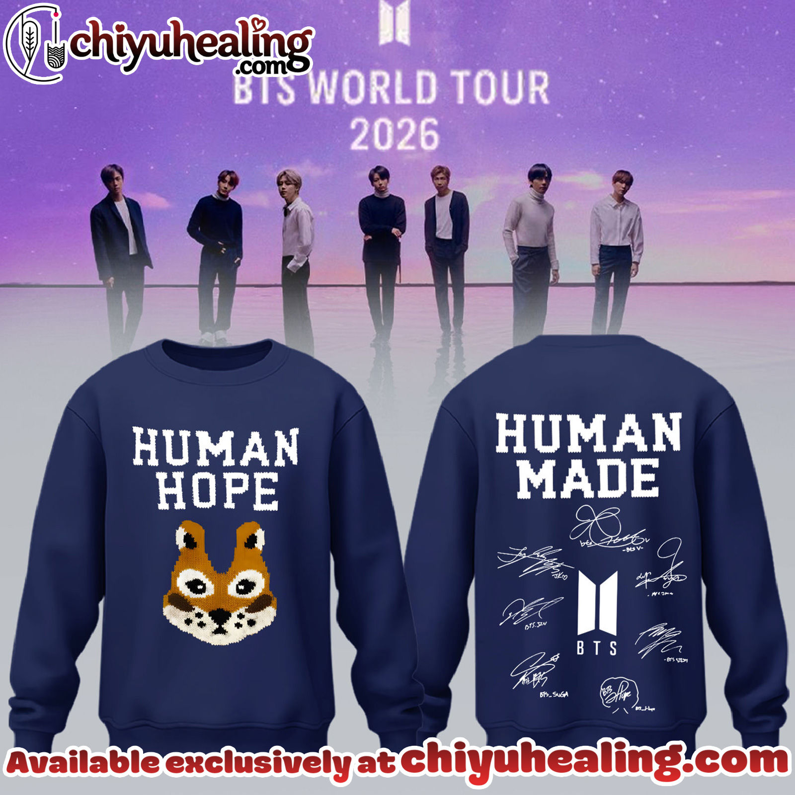 BTS Comeback World Tour 2026 Limited Edition Signature Sweatshirt - Ver 3