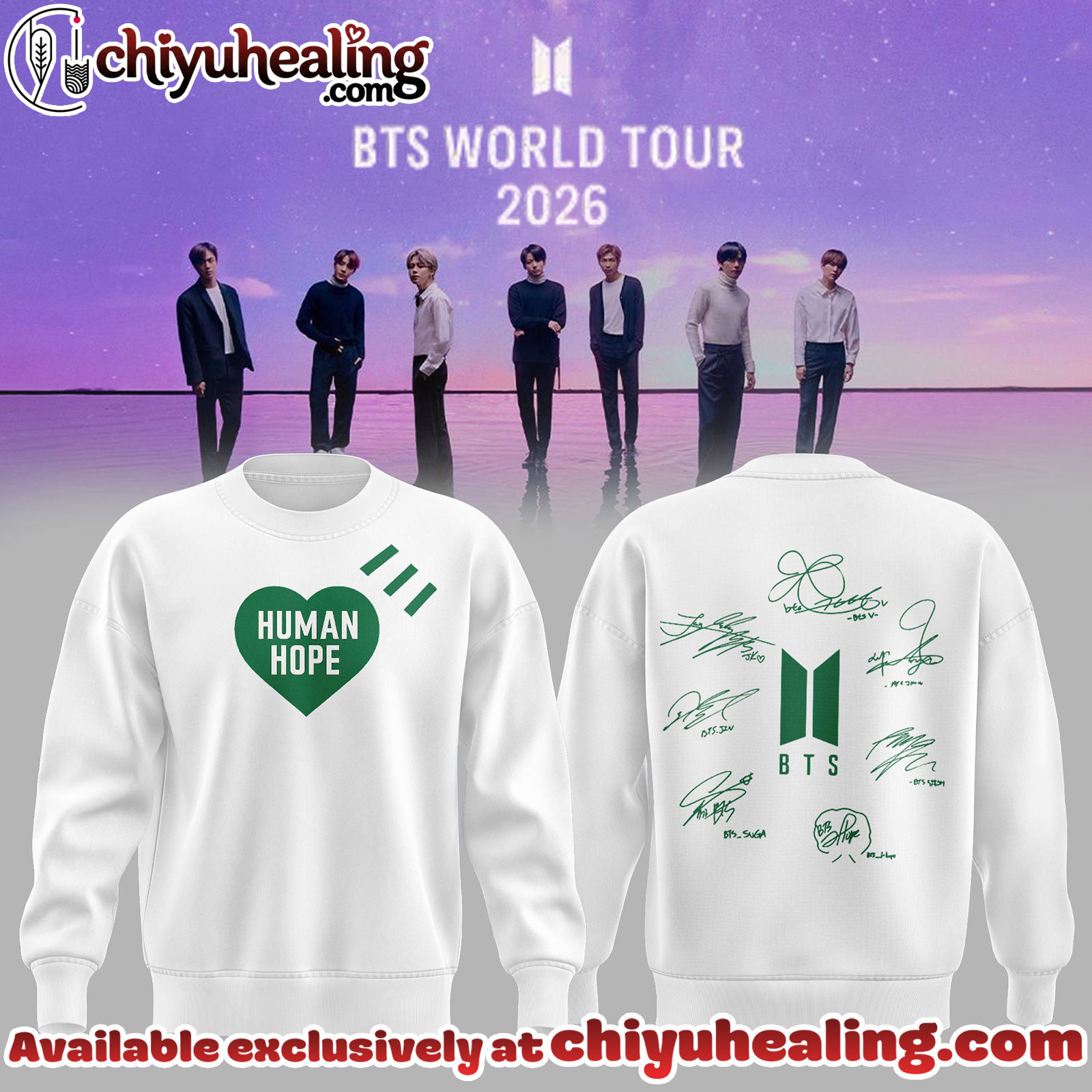 BTS Comeback World Tour 2026 Limited Edition Signature Sweatshirt