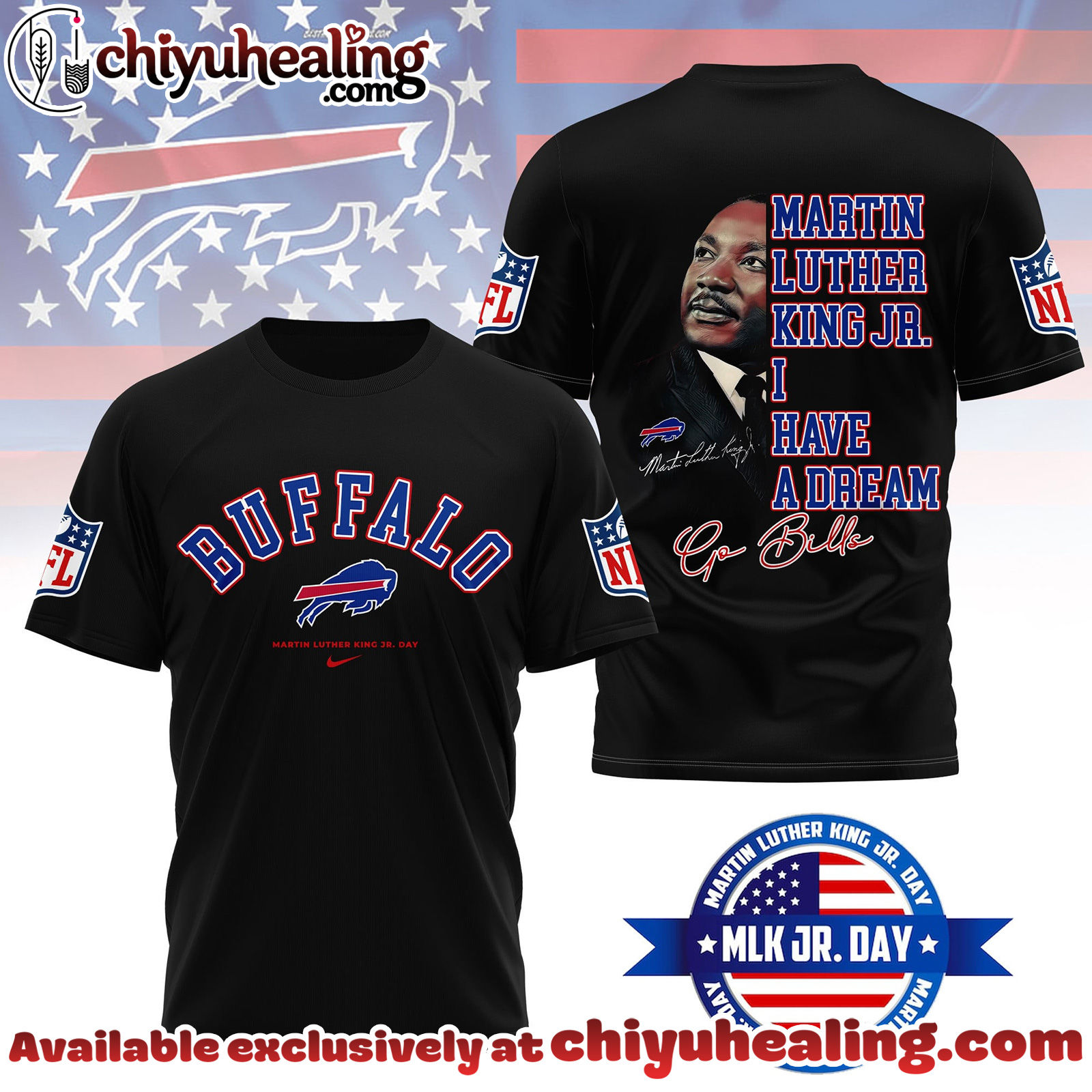 Bufalo Bills Premium NFL Martin Luther King JR. Day 3D Shirt, Hoodie, Sweatshirt