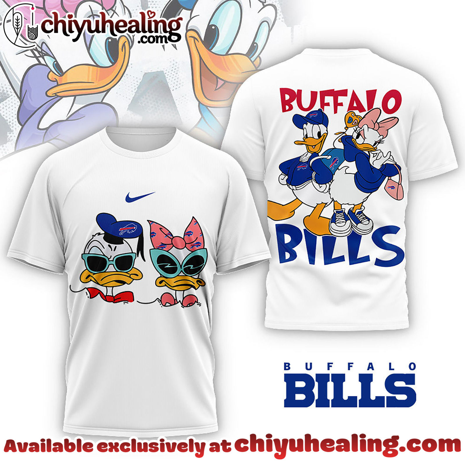 Buffalo Bills Premium NFL Donald And Daisy 3D Tshirt, Sweatshirt, Hoodie