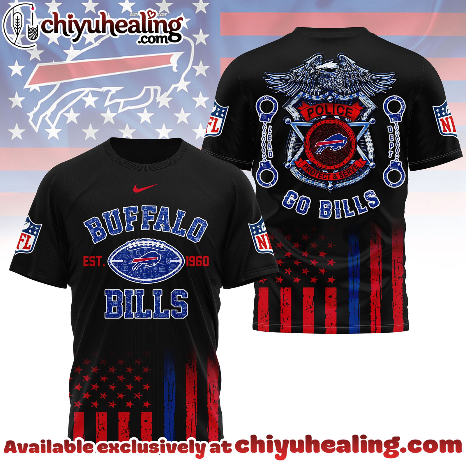 Buffalo Bills Premium NFL Law Enforcement Tribute 3D Shirt Buffalo Bills Premium NFL Law Enforcement Tribute 3D Shirt