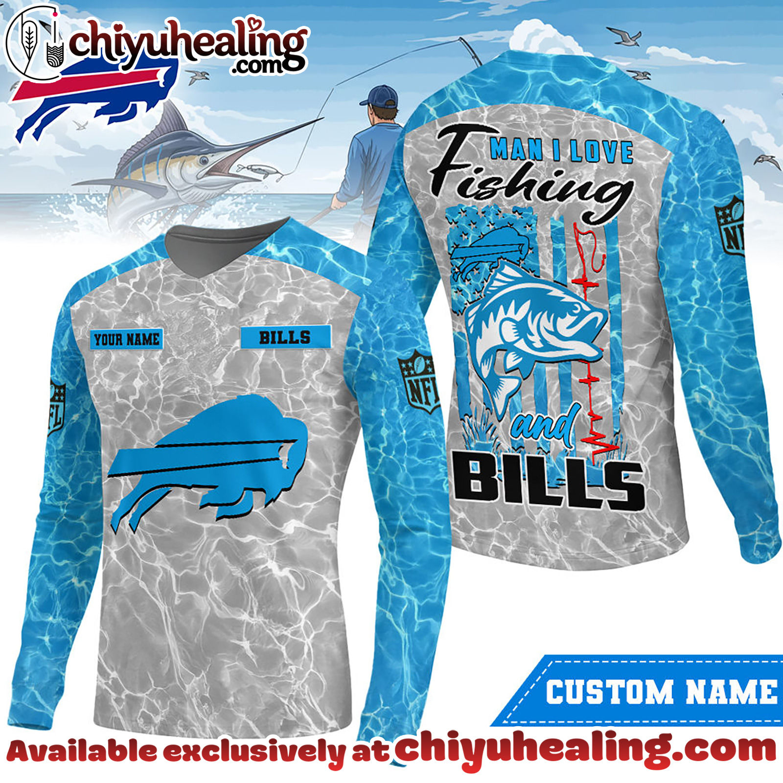 Buffalo Bills Premium NFL Love Fishing Long Sleeve Hoodie, T-shirt, Sweatshirt