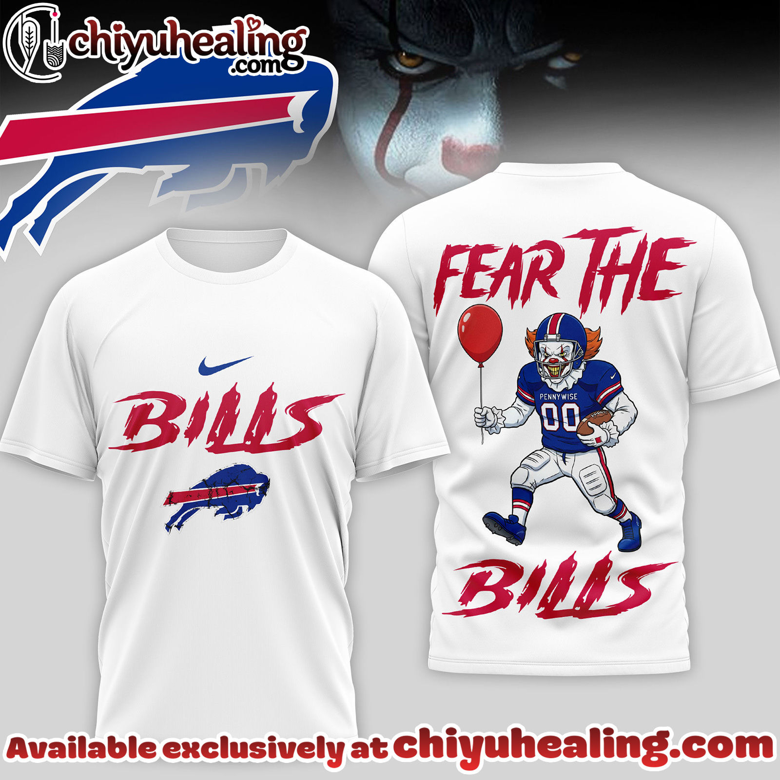 Buffalo Bills Premium NFL Pennywise 3D Shirt