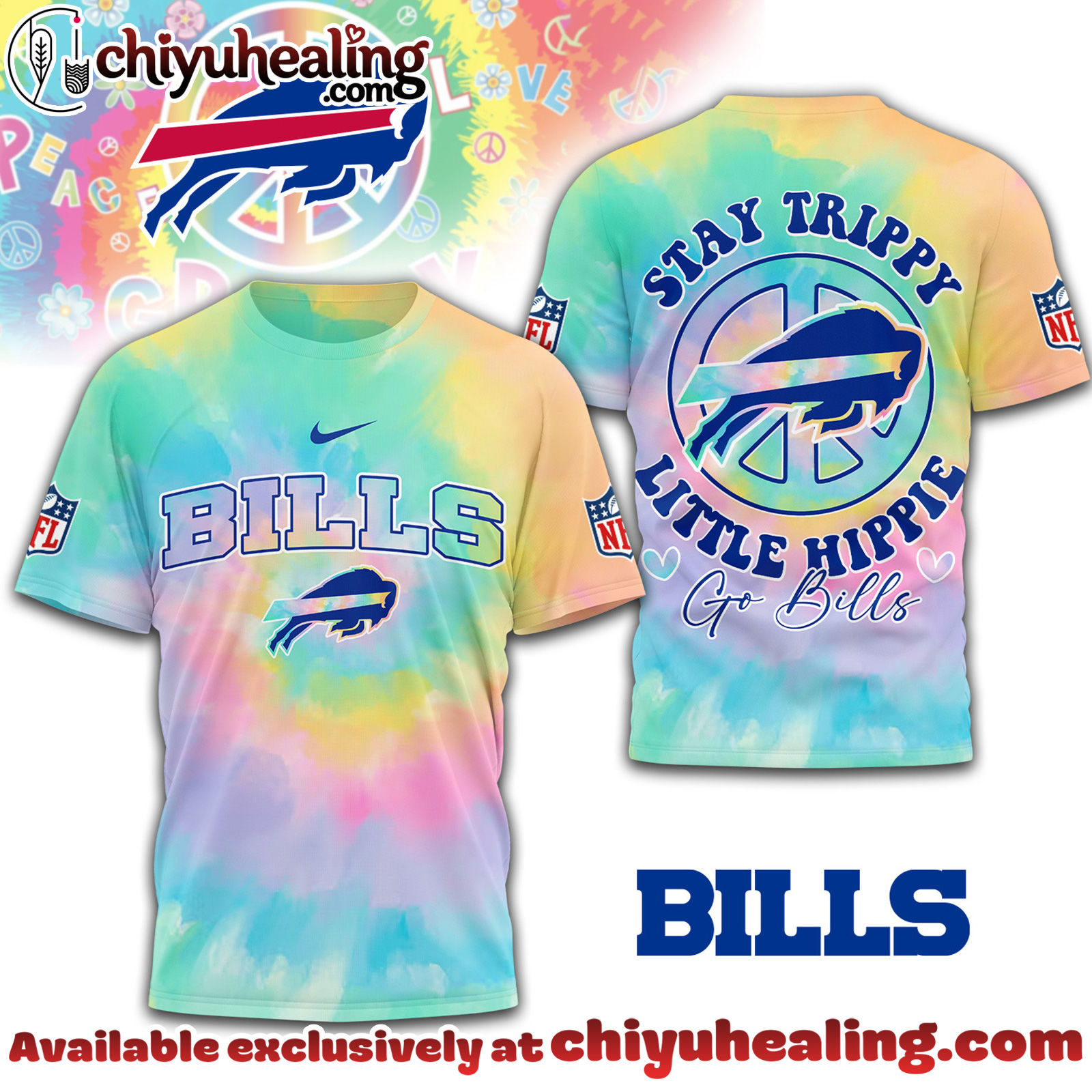 Buffalo Bills Premium NFL Stay Trippy Little Hippie 3D Shirt, Hoodie, Sweatshirt, All Team NFL