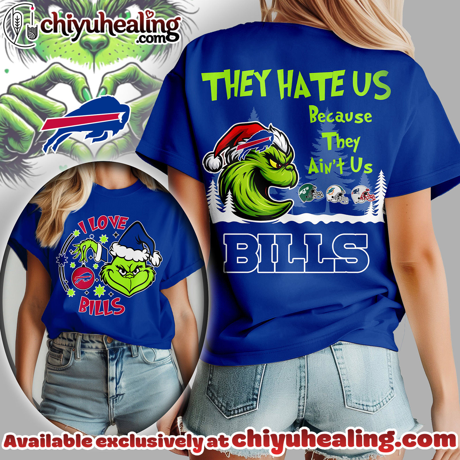 Buffalo Bills Premium NFL They Hate Us Grinch Women Shirt, Hoodie, Sweatshirt, All Team NFL