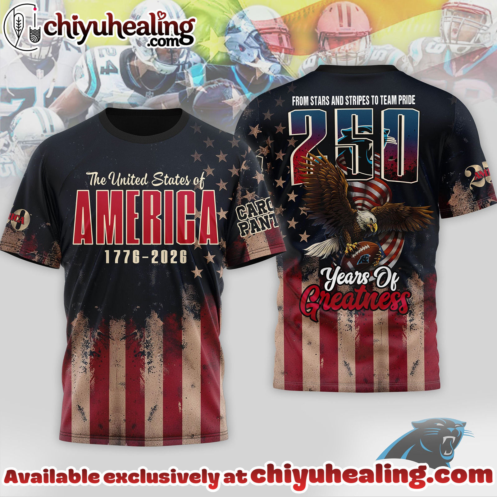 Carolina Panthers Premium NFL 250th Anniversary Of America 3D Shirt, Hoodie, Sweatshirt
