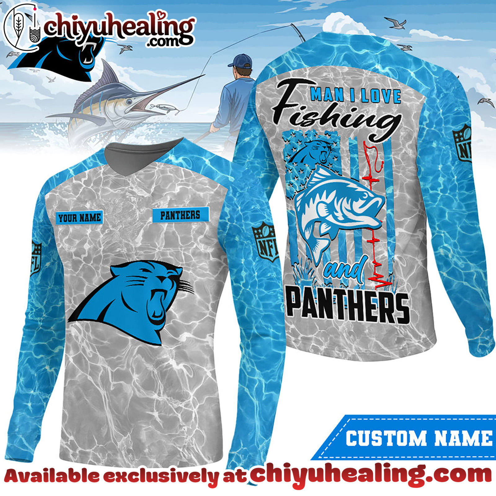 Carolina Panthers Premium NFL Love Fishing Long Sleeve Hoodie, T-shirt, Sweatshirt