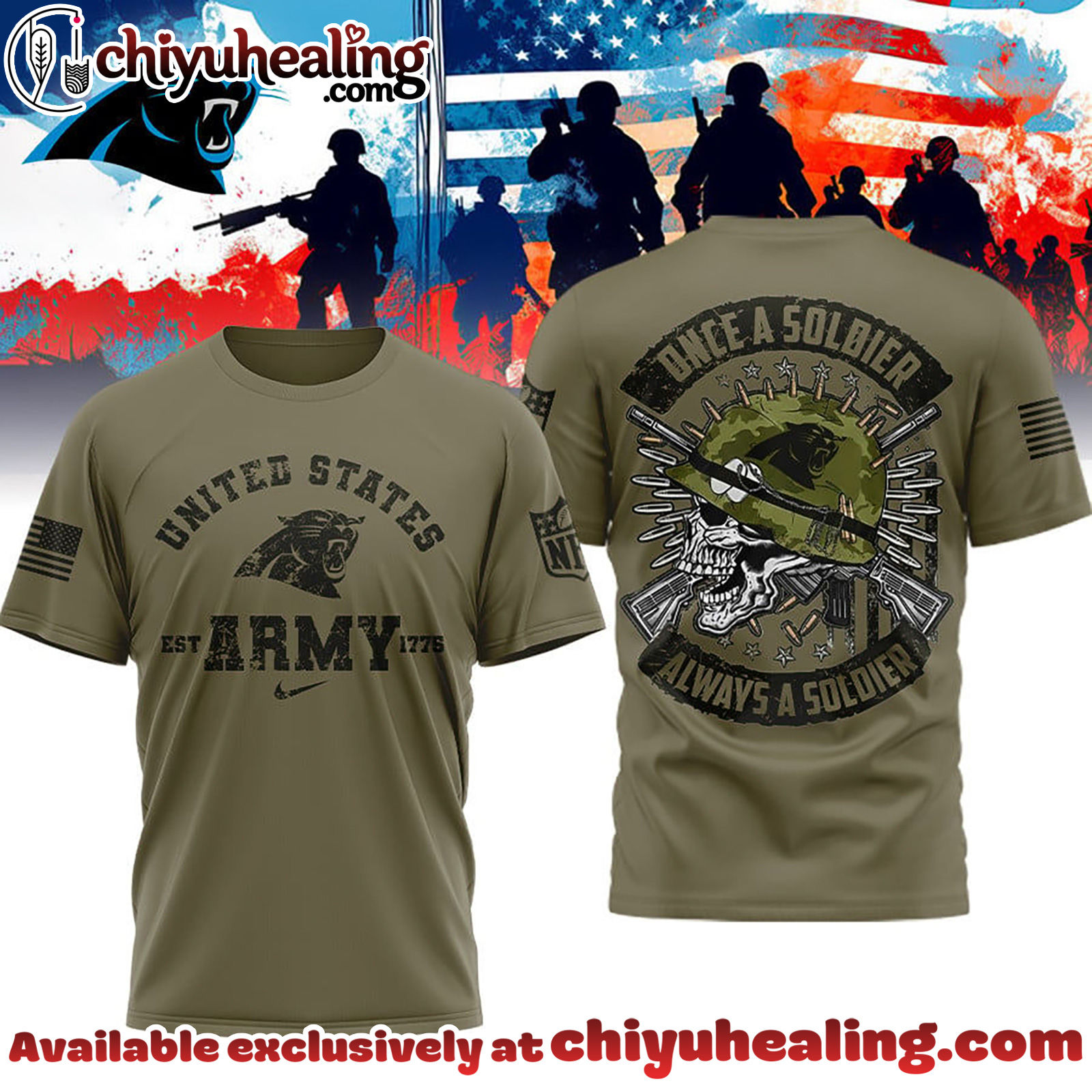 Carolina Panthers Premium NFL Once A Soldier Always A Soldier 3D Shirt, Hoodie, Sweatshirt