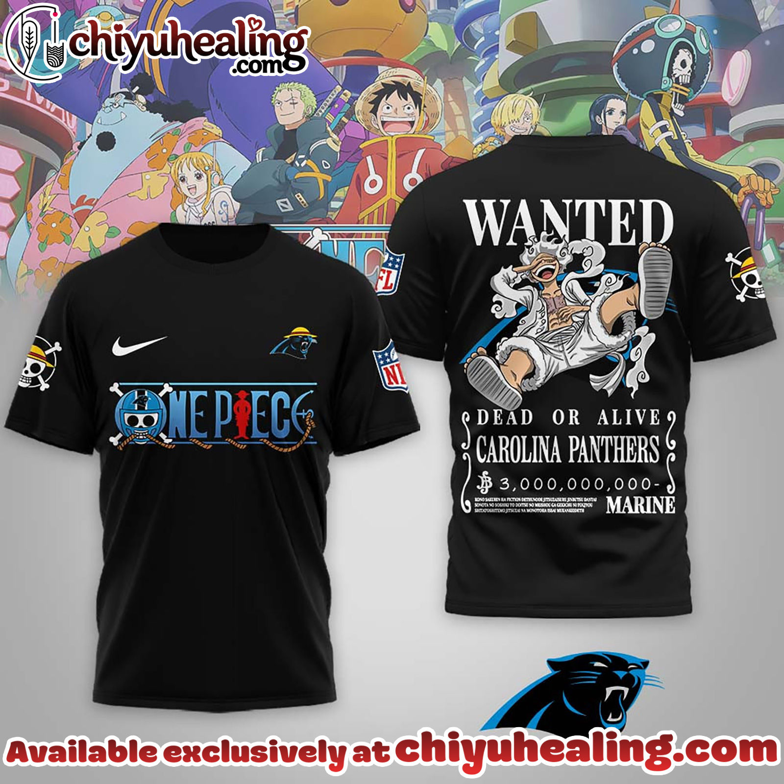 Carolina Panthers Premium NFL Wanted Monkey D Luffy 3D Shirt, Hoodie, Sweatshirt, All Team NFL