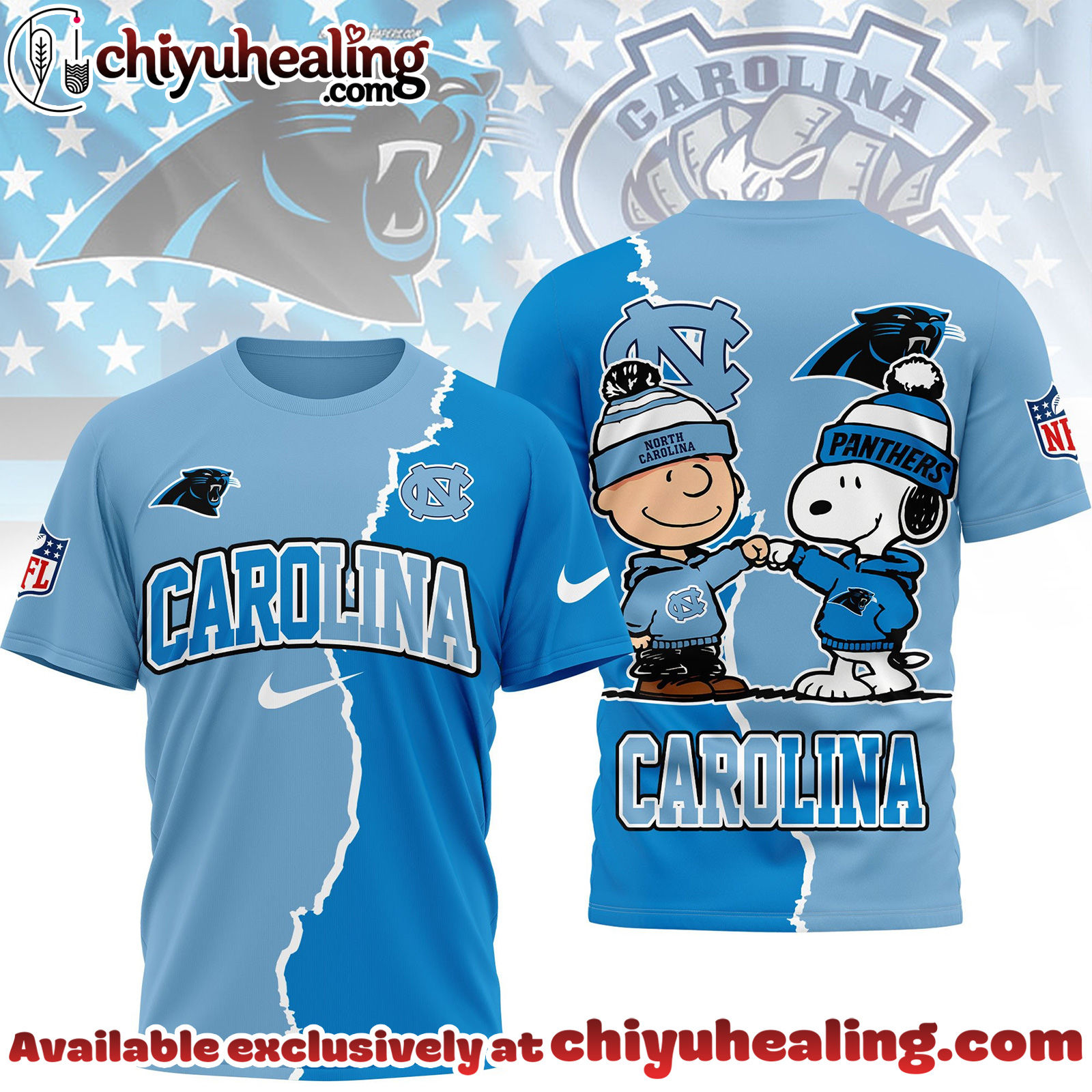 Carolina Panthers x North Carolina Tar Heels Premium NFL Team x NCAA Team Fusion 3D Shirt, Hoodie, Sweatshirt