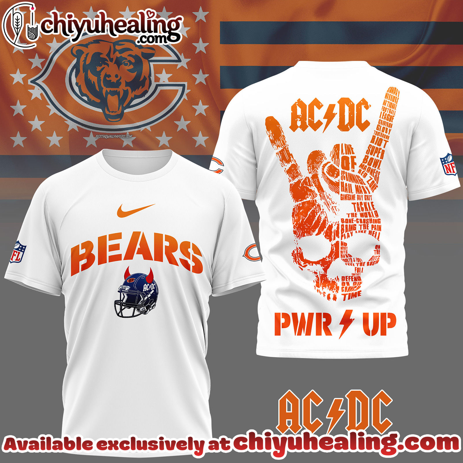 Chicago Bears Premium NFL AcDc Fan 3D Shirt, Hoodie, Sweatshirt, All Team NFL