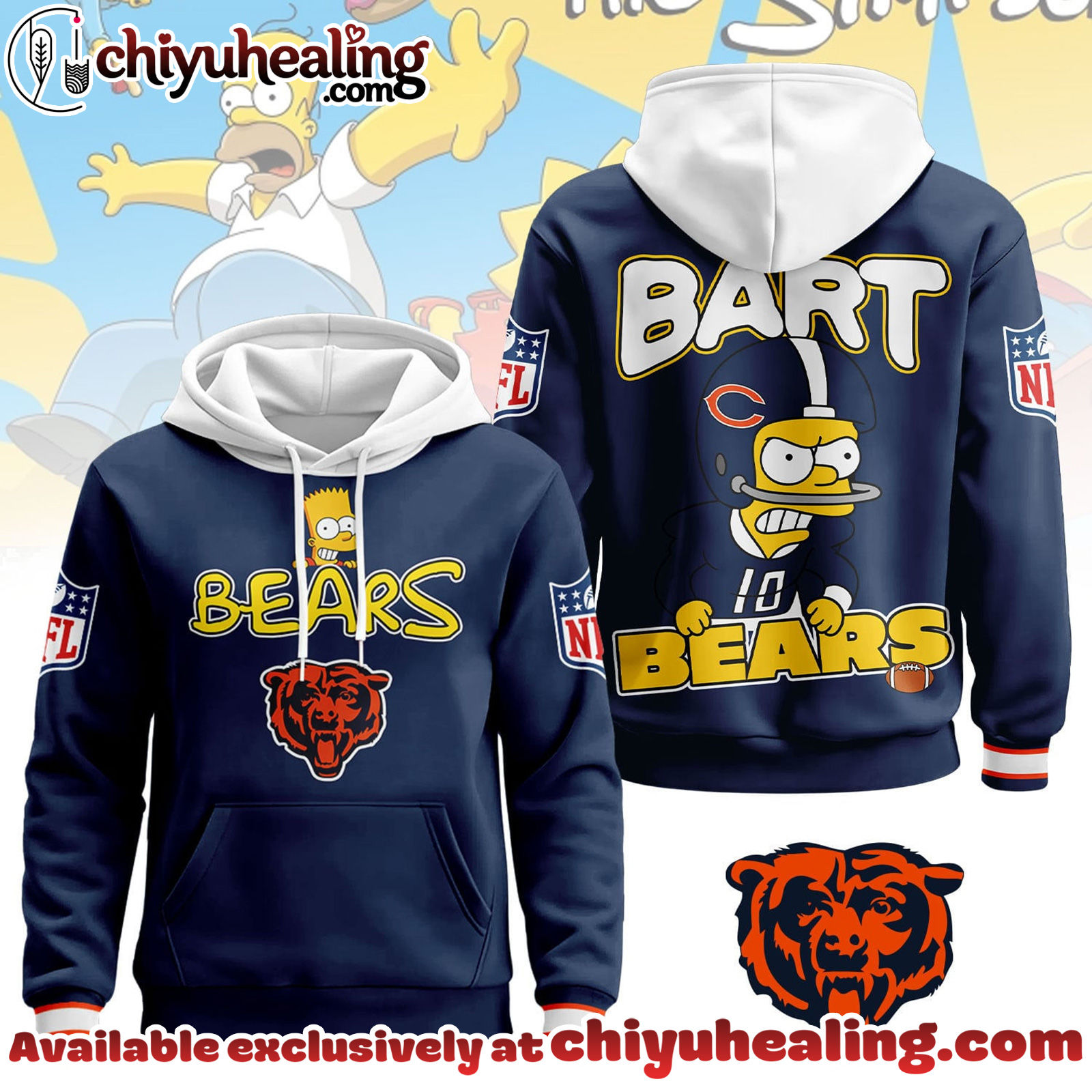 Chicago Bears Premium NFL Bart Simpson Hoodie, Sweatshirt, Tshirt