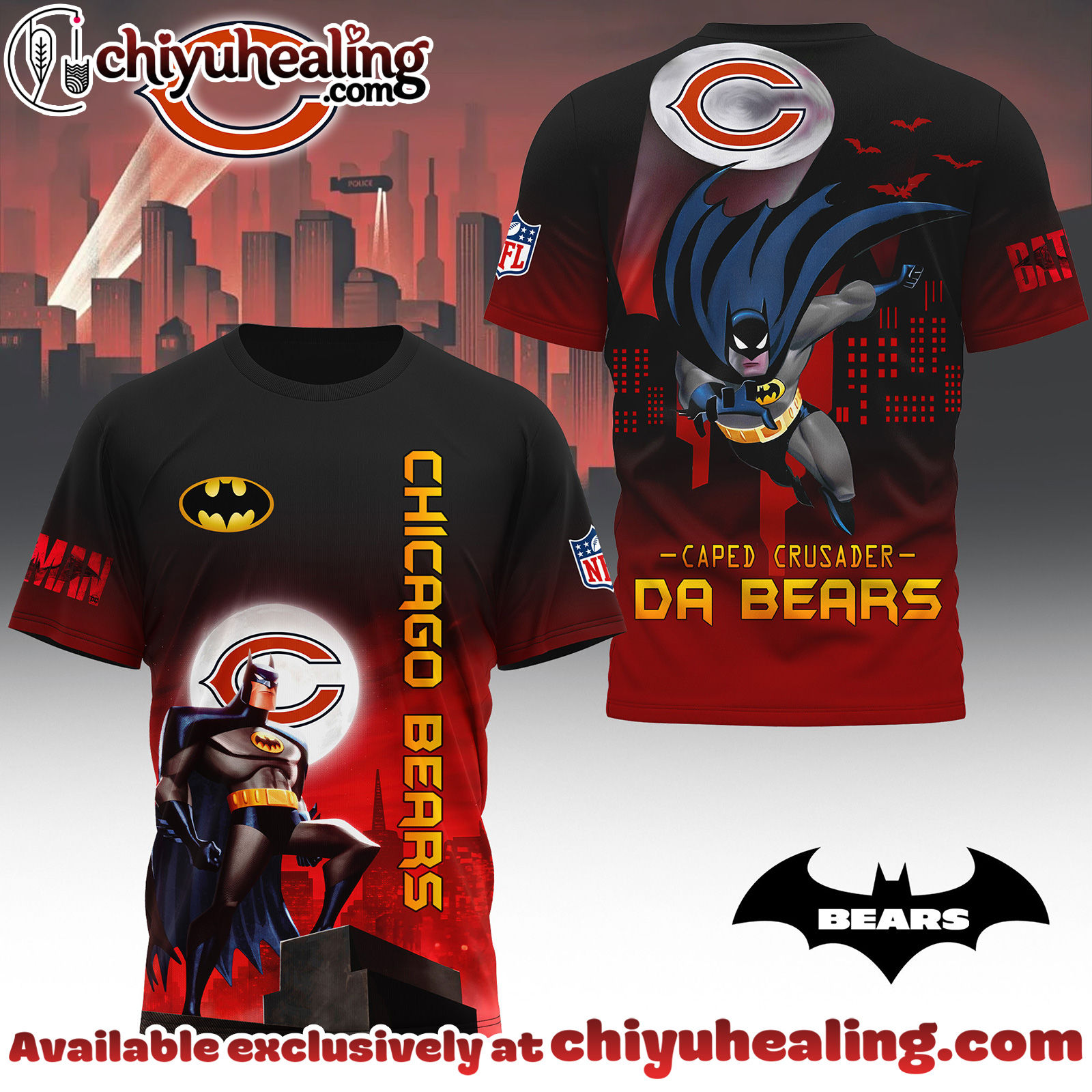 Chicago Bears Premium NFL Caped Crusader 3D Shirt, Hoodie, Sweatshirt, All Team NFL