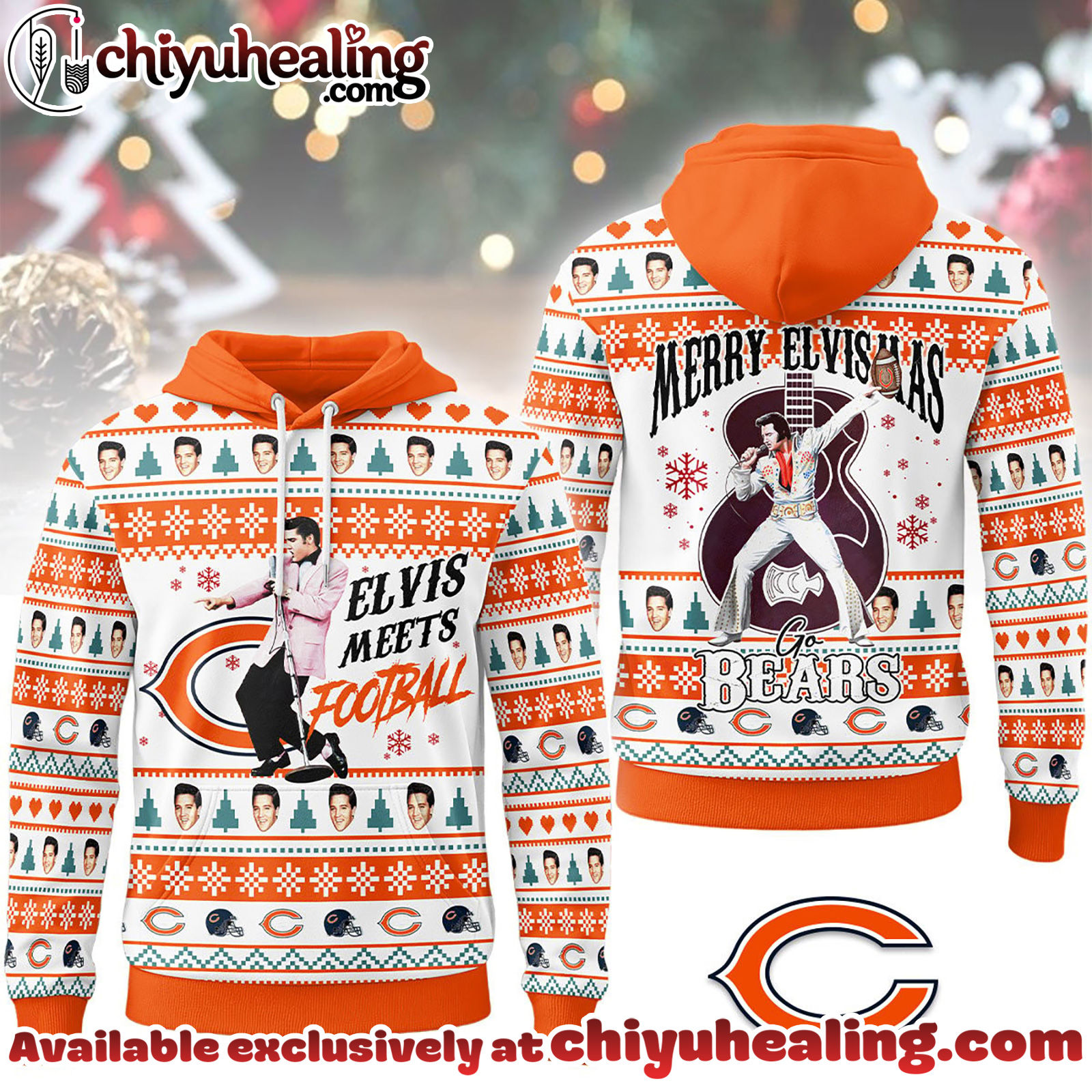 Chicago Bears Premium NFL Elvis Presley Christmas Hoodie, Sweatshirt, Shirt, All Team NFL