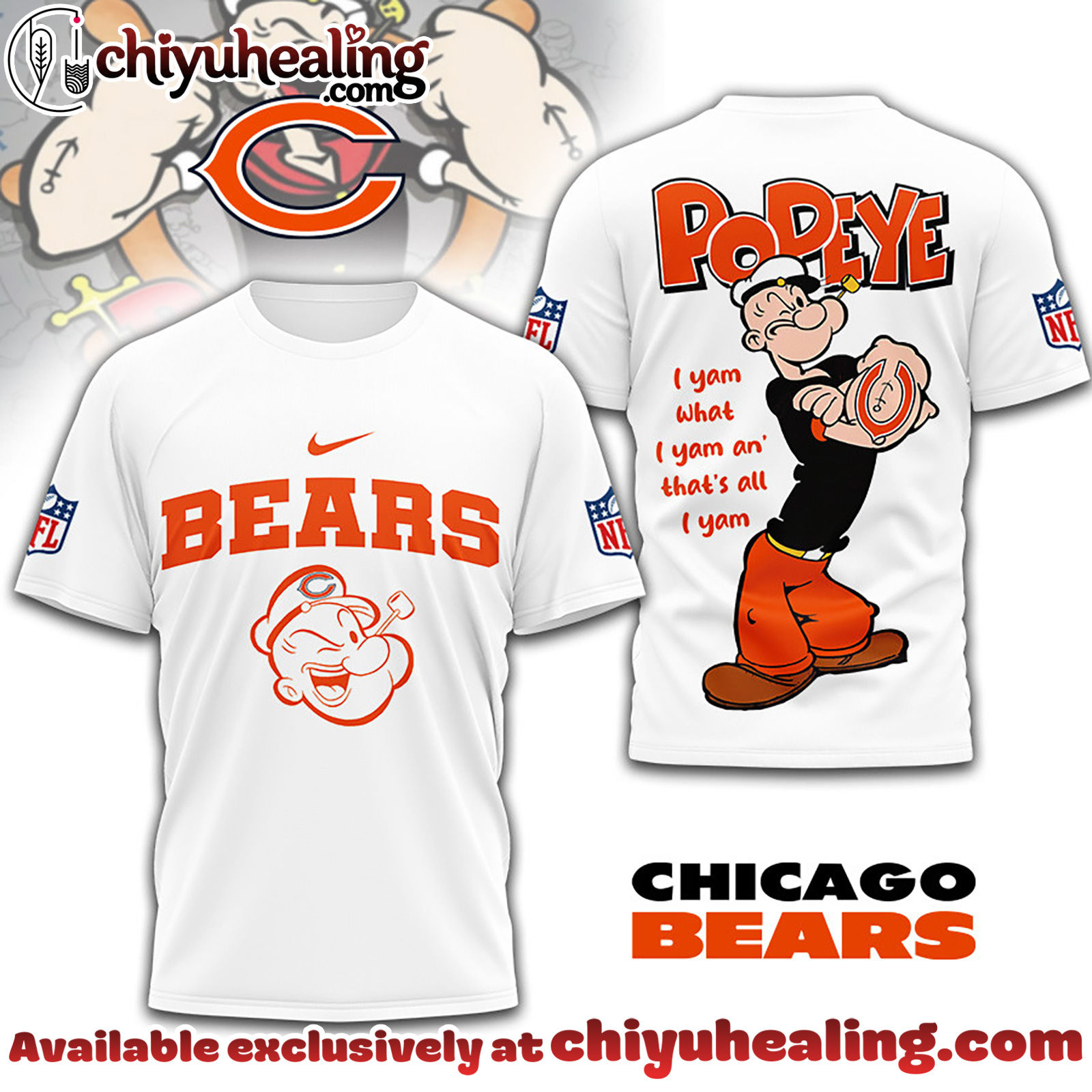 Chicago Bears Premium NFL I Yam What I Yam Shirt, Hoodie, Sweatshirt, All Team NFL