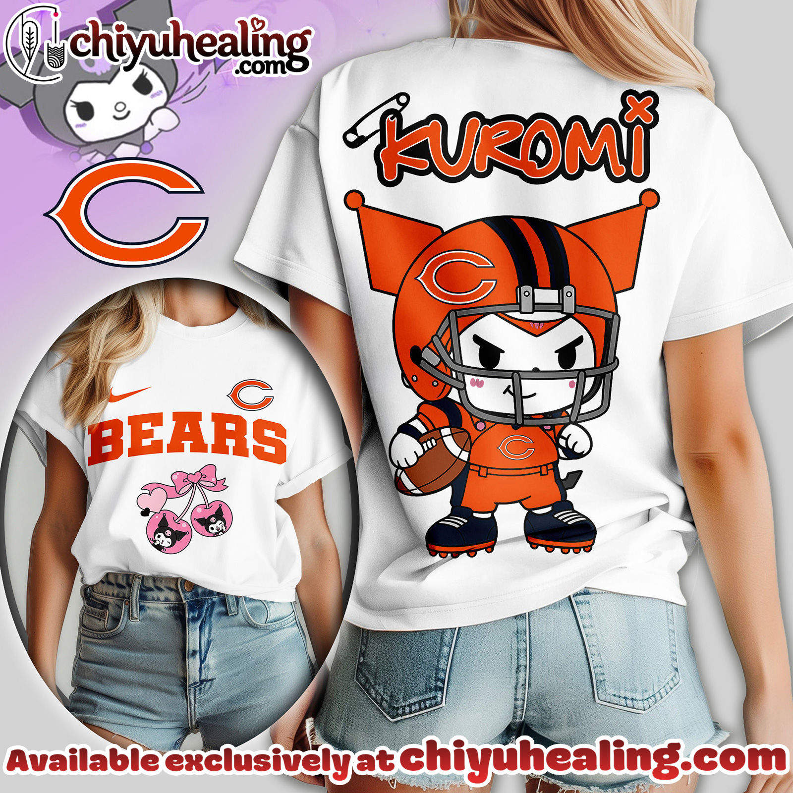 Chicago Bears Premium NFL Kuromi Women Shirt