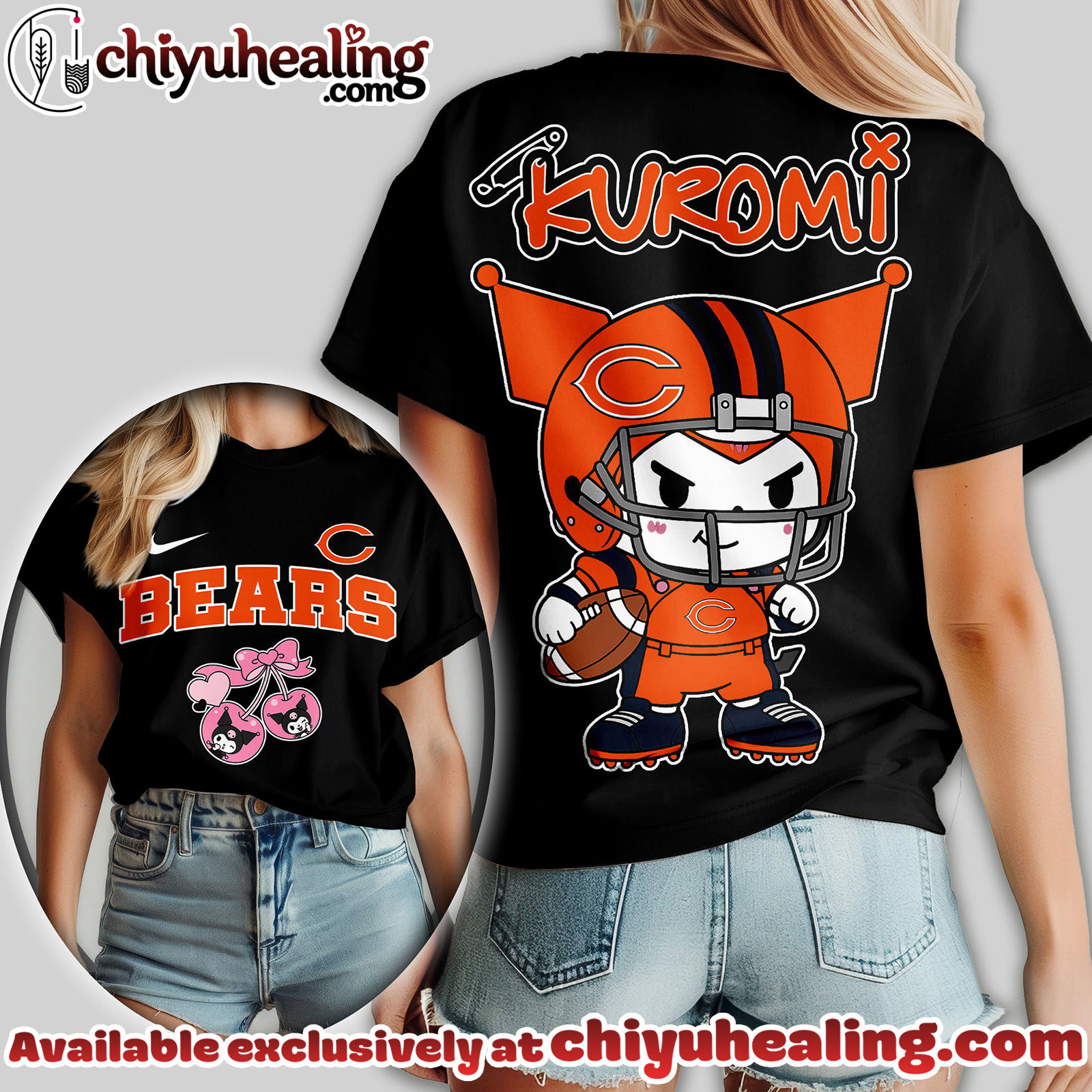 Chicago Bears Premium NFL Kuromi Women Shirt Chicago Bears Premium NFL Kuromi Women Shirt