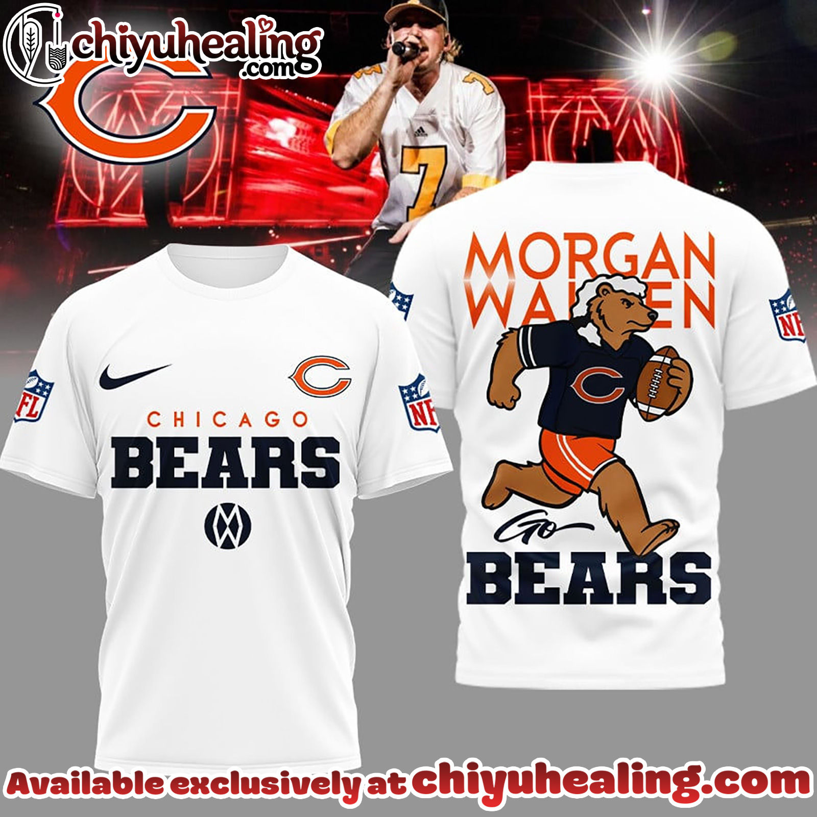 Chicago Bears Premium NFL Morgan Wallen Fan 3D Shirt, Hoodie, Sweatshirt