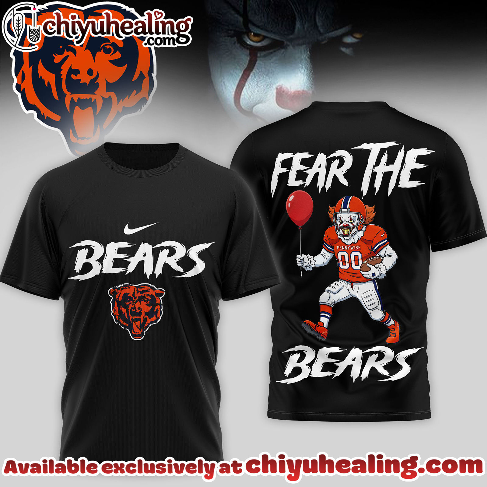 Chicago Bears Premium NFL Pennywise 3D Shirt Chicago Bears Premium NFL Pennywise 3D Shirt