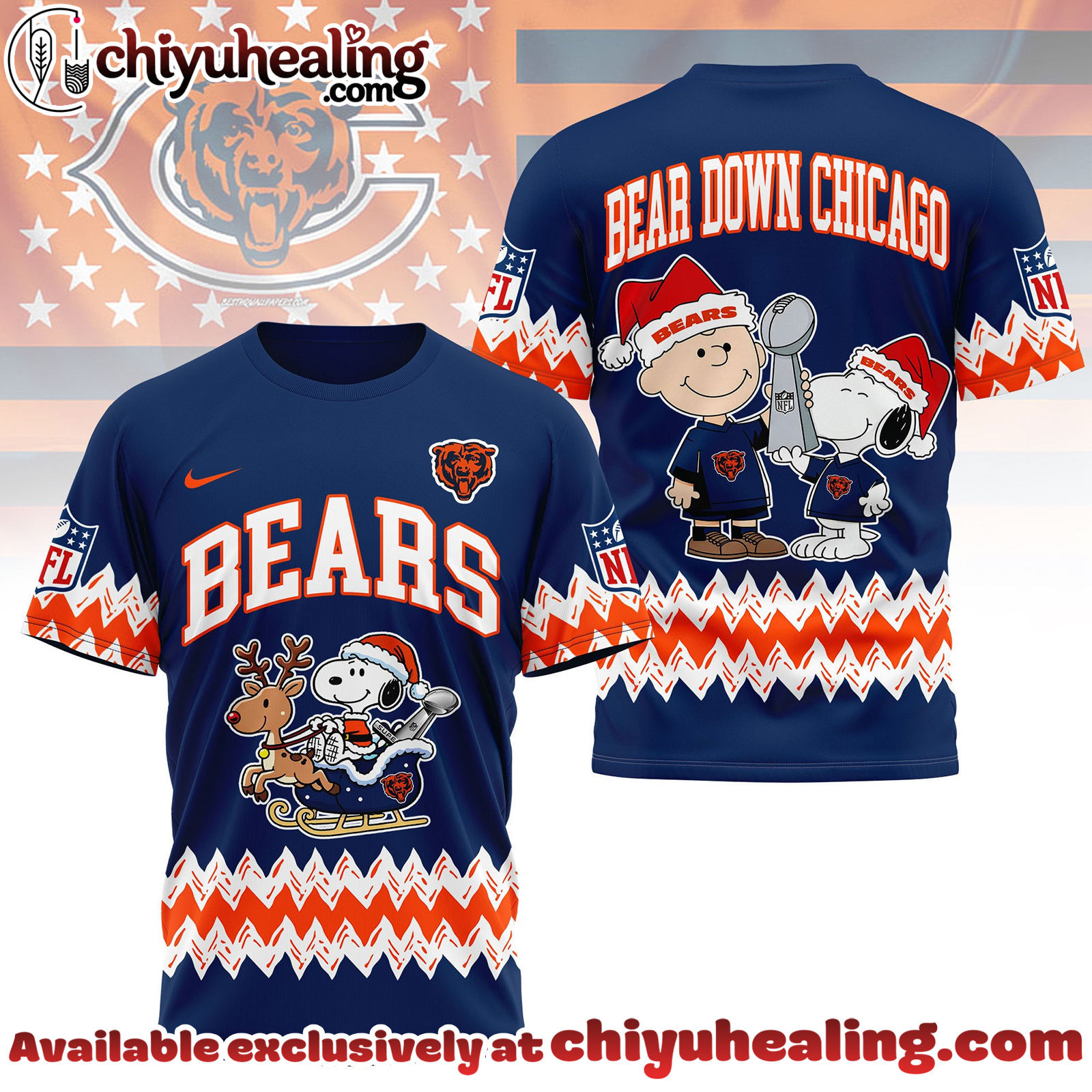 Chicago Bears Premium NFL Snoopy Super Bowl Holiday 3D Shirt, Hoodie, Sweatshirt