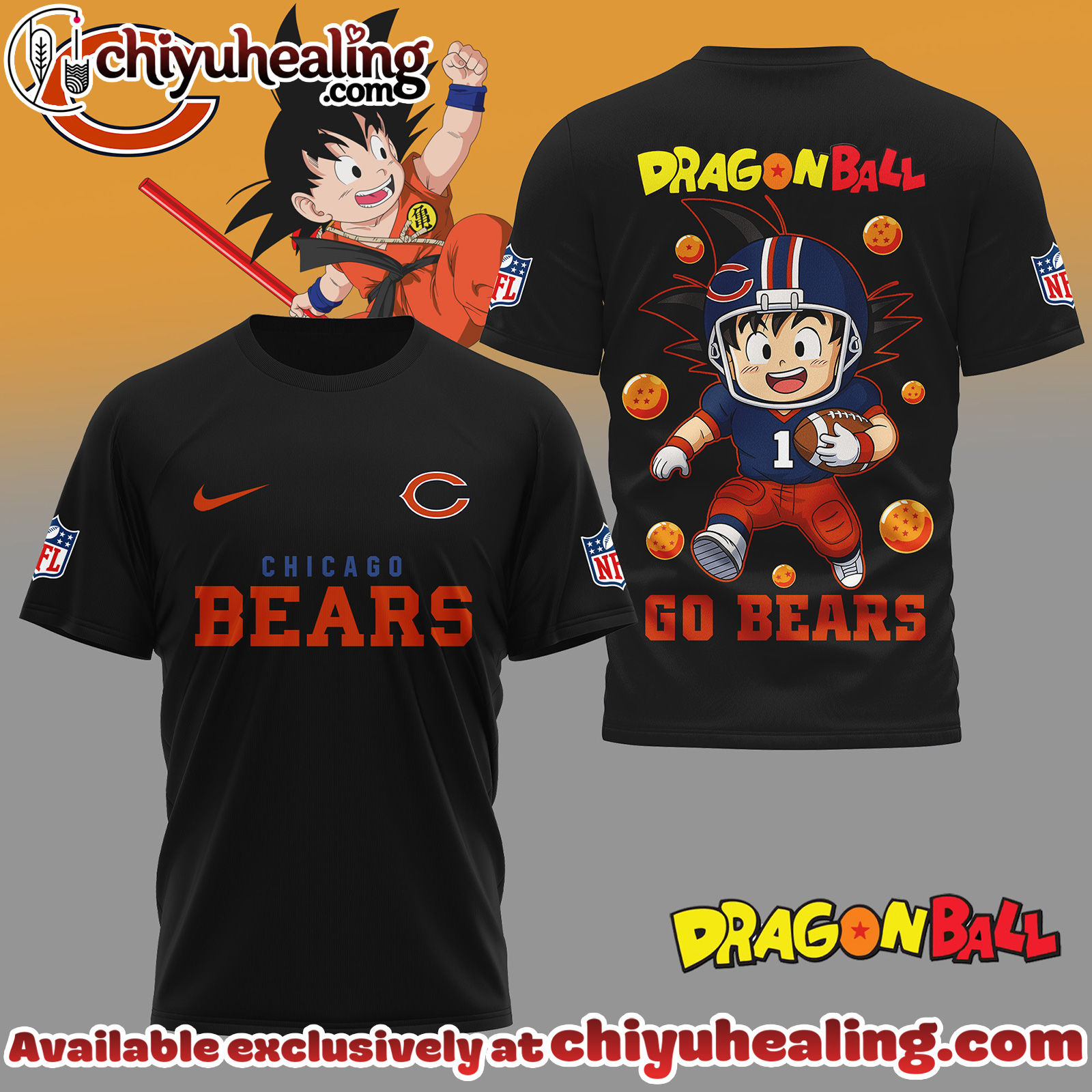 Chicago Bears Premium NFL Son Goku 3D Shirt, Hoodie, Sweatshirt, All Team NFL