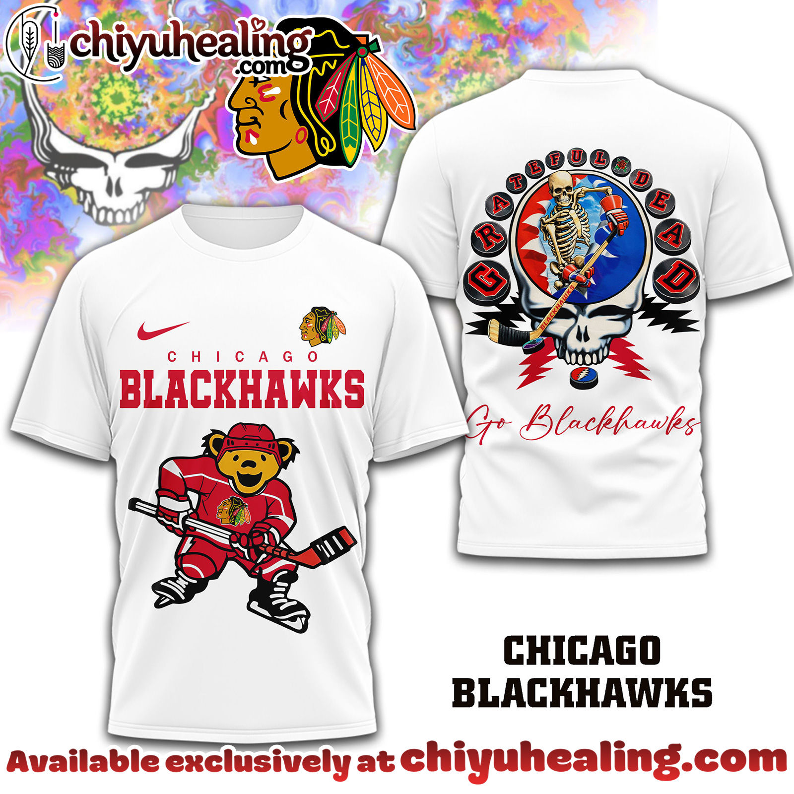 Chicago Blackhawks Premium NHL Deadhead 3D Shirt