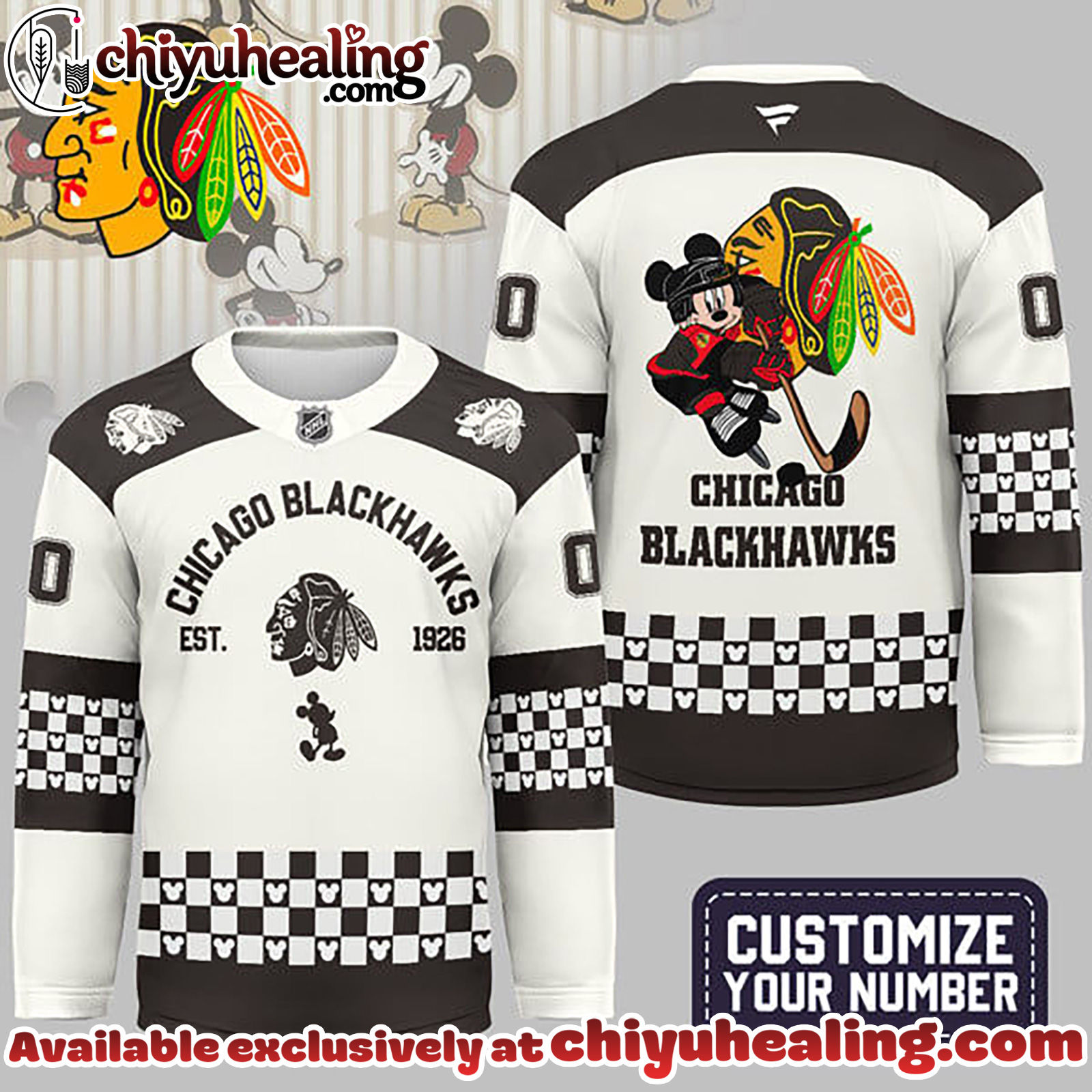 Chicago Blackhawks Premium NHL Disney Game Day Hockey Jersey