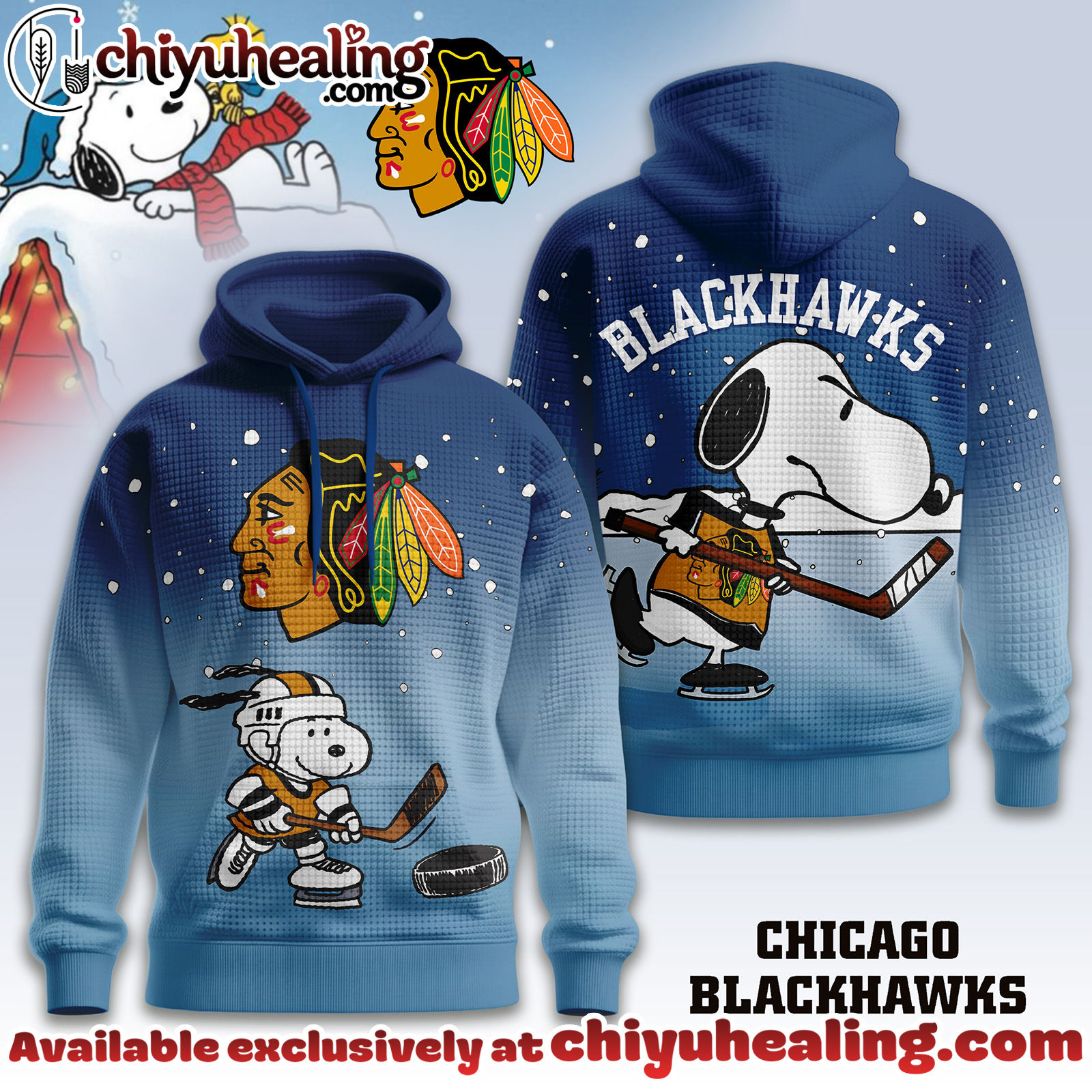 Chicago Blackhawks Premium NHL Snoopy Hockey 3D Waffle Hoodie, Sweatshirt, Shirt, All Team NHL