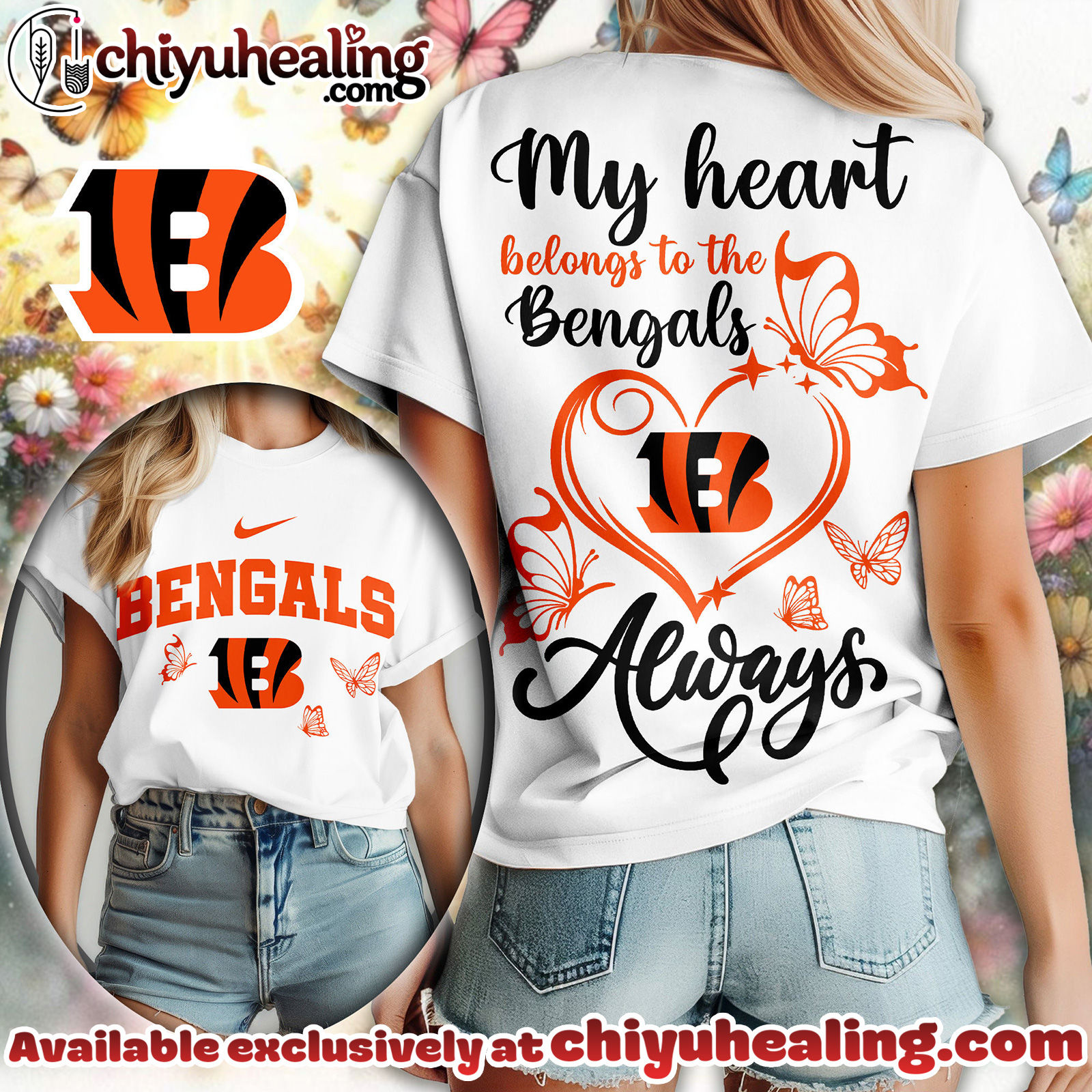Cincinnati Bengals Premium NFL Butterfly Women Shirt, Hoodie, Sweatshirt