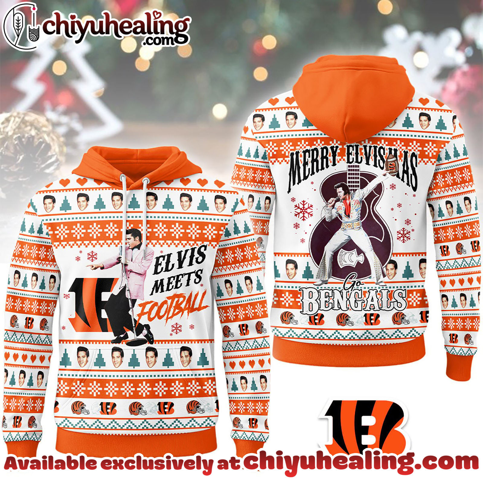Cincinnati Bengals Premium NFL Elvis Presley Christmas Hoodie, Sweatshirt, Shirt, All Team NFL