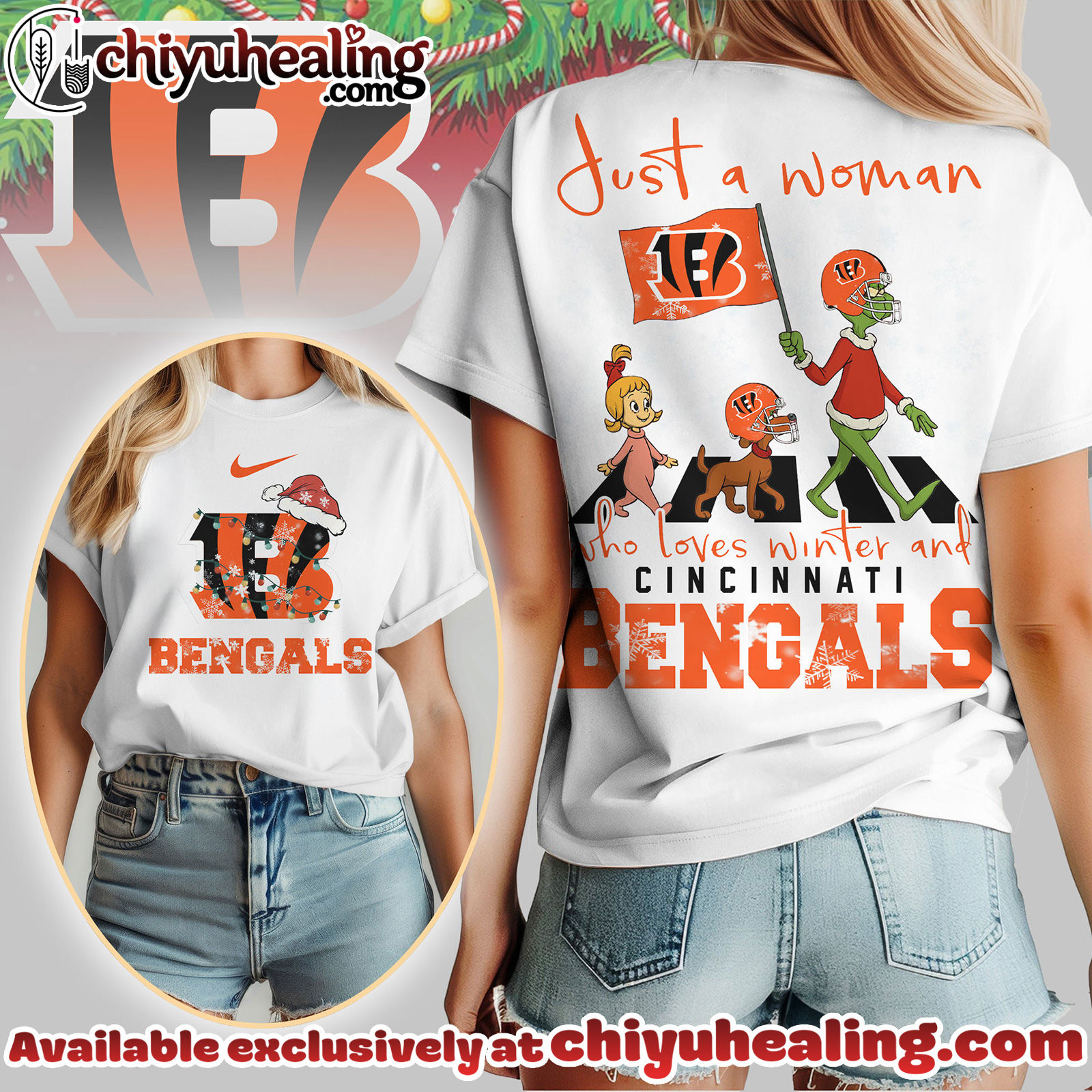 Cincinnati Bengals Premium NFL Just A Woman Who Loves Winter 3D Shirt, Hoodie, Sweatshirt, All Team NFL Cincinnati Bengals Premium NFL Just A Woman Who Loves Winter 3D Shirt, Hoodie, Sweatshirt, All Team NFL