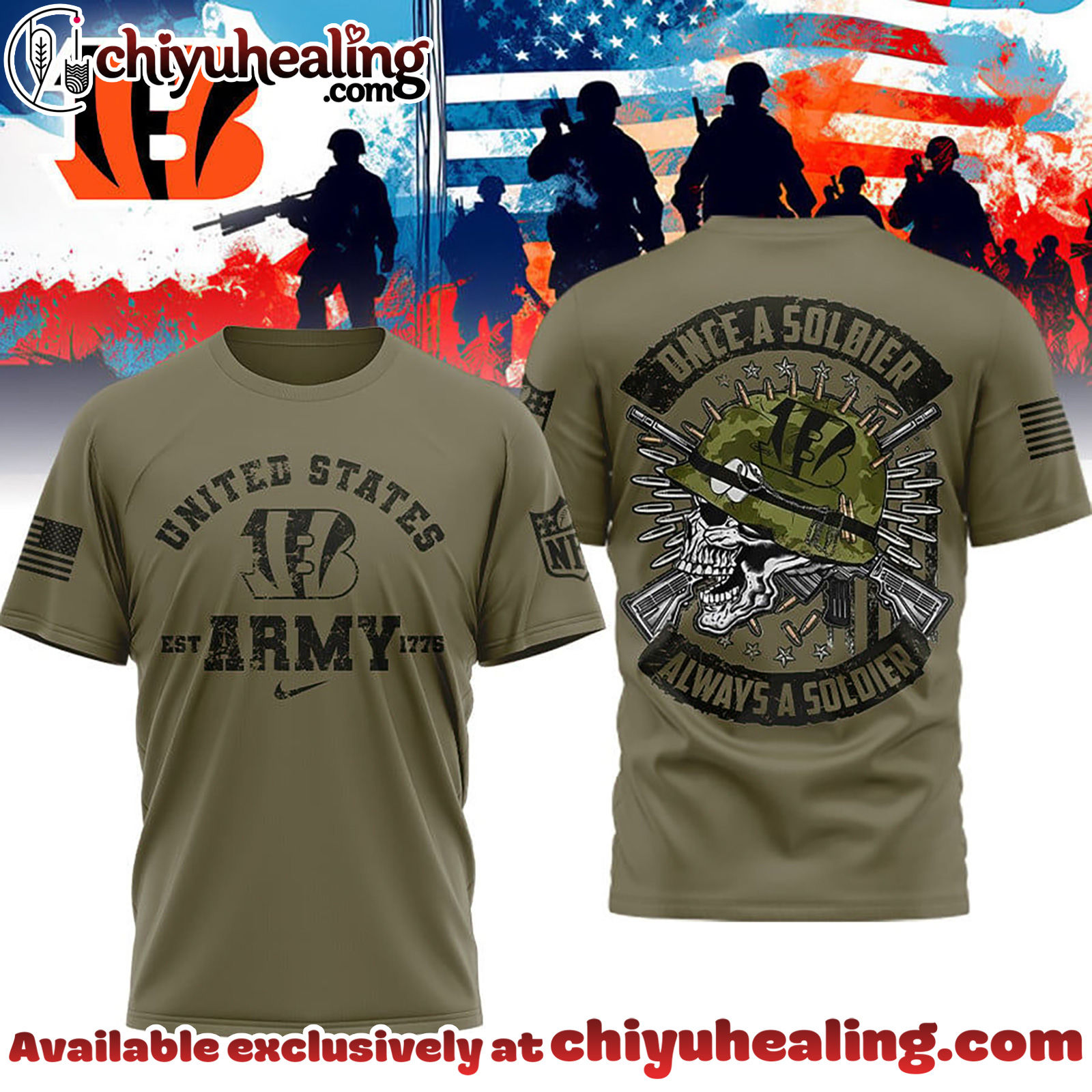 Cincinnati Bengals Premium NFL Once A Soldier Always A Soldier 3D Shirt, Hoodie, Sweatshirt