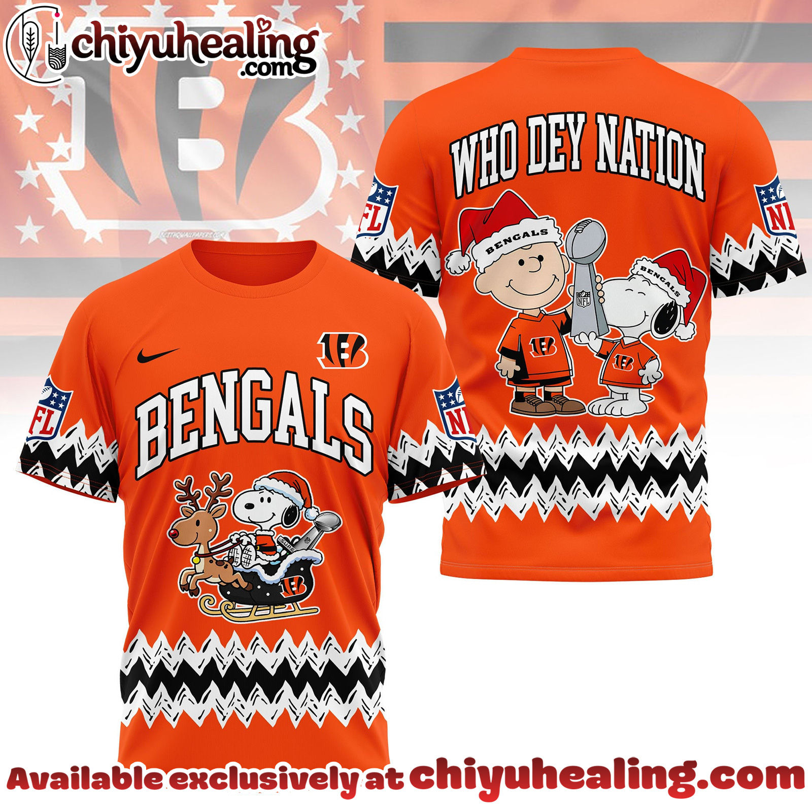 Cincinnati Bengals Premium NFL Snoopy Super Bowl Holiday 3D Shirt, Hoodie, Sweatshirt
