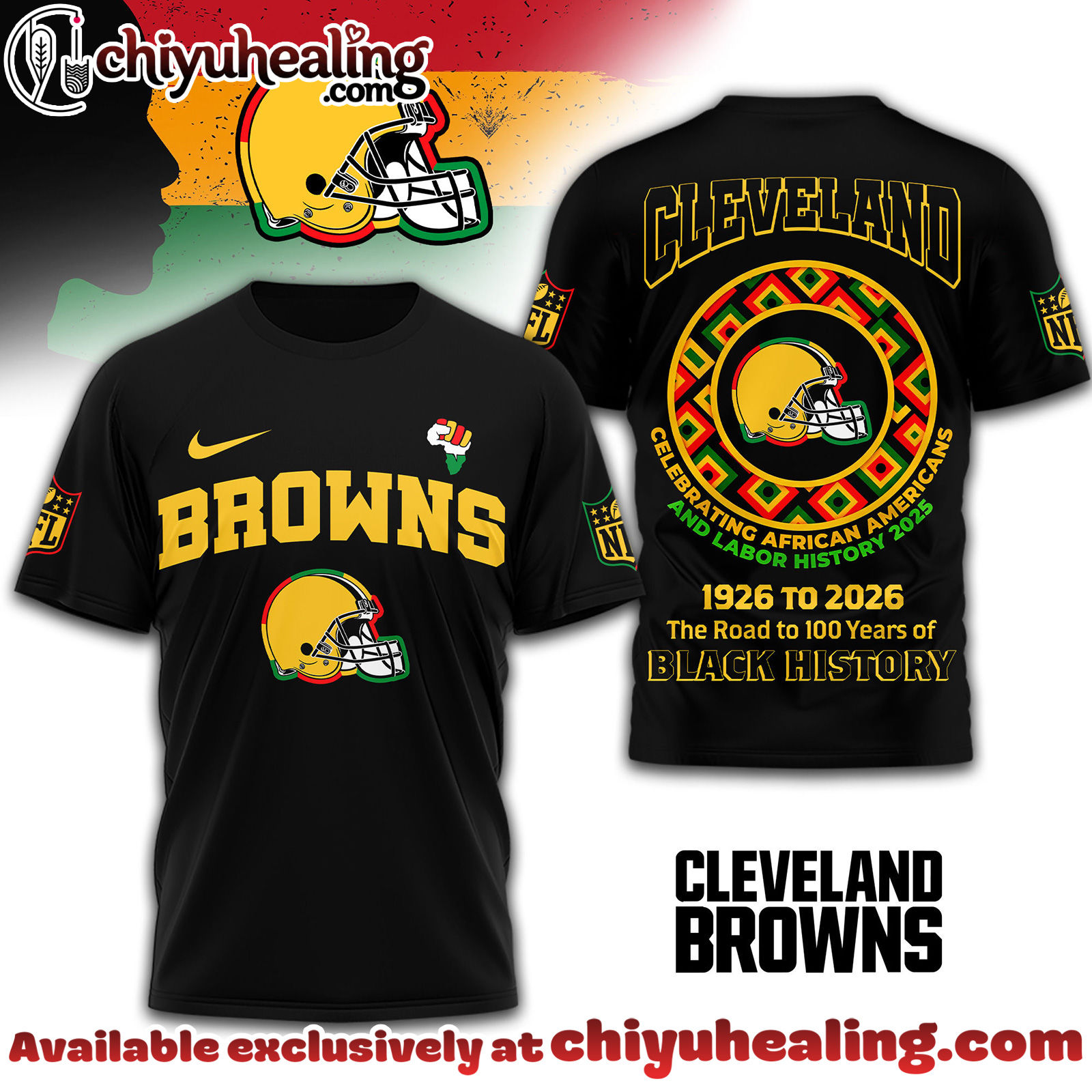 Cleveland Browns Premium NFL Black History Month 3D Tshirt, Sweatshirt, Hoodie
